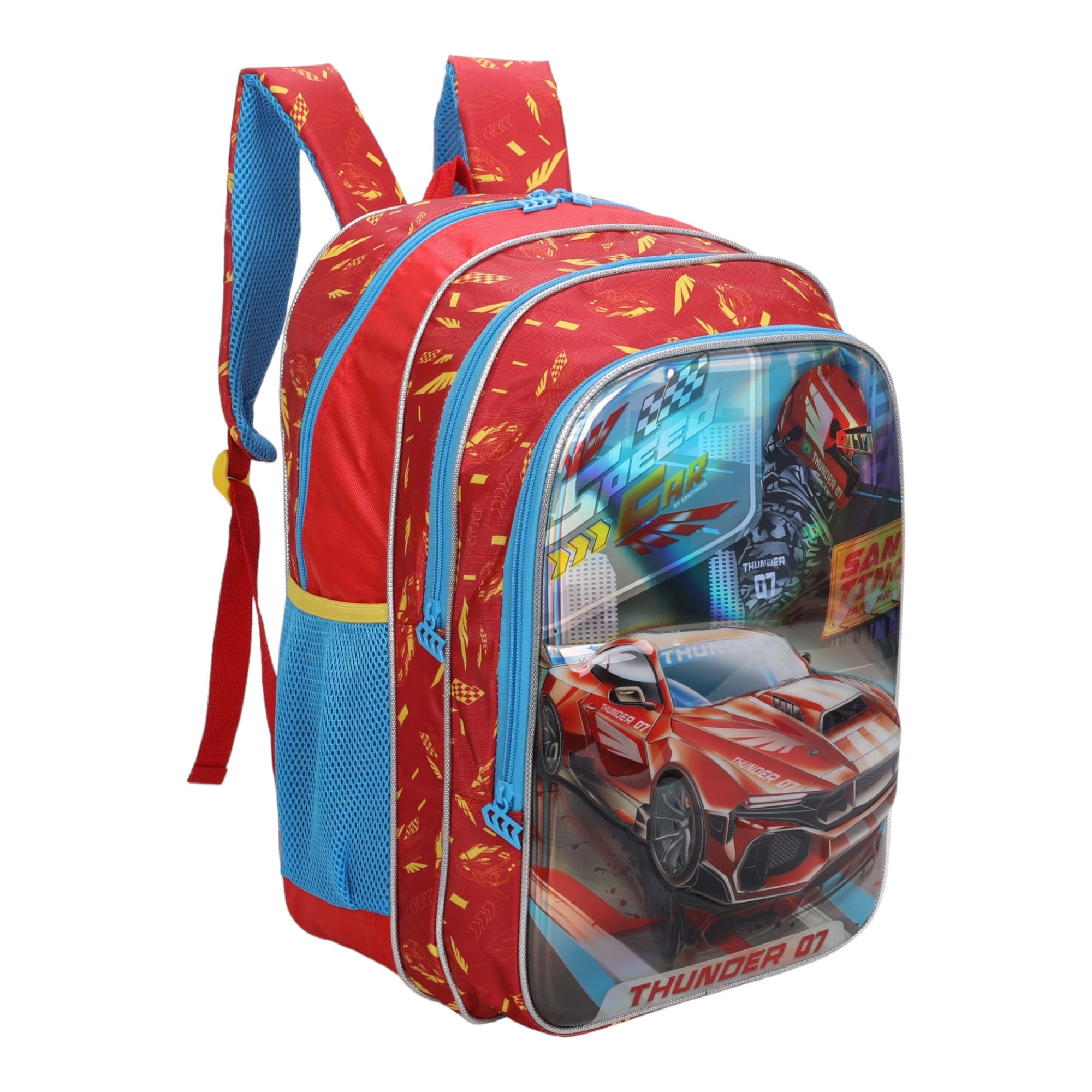 Mochila Infantil Speed Car Tunning Race by Santino Poliéster - SCM11U - Vermelho