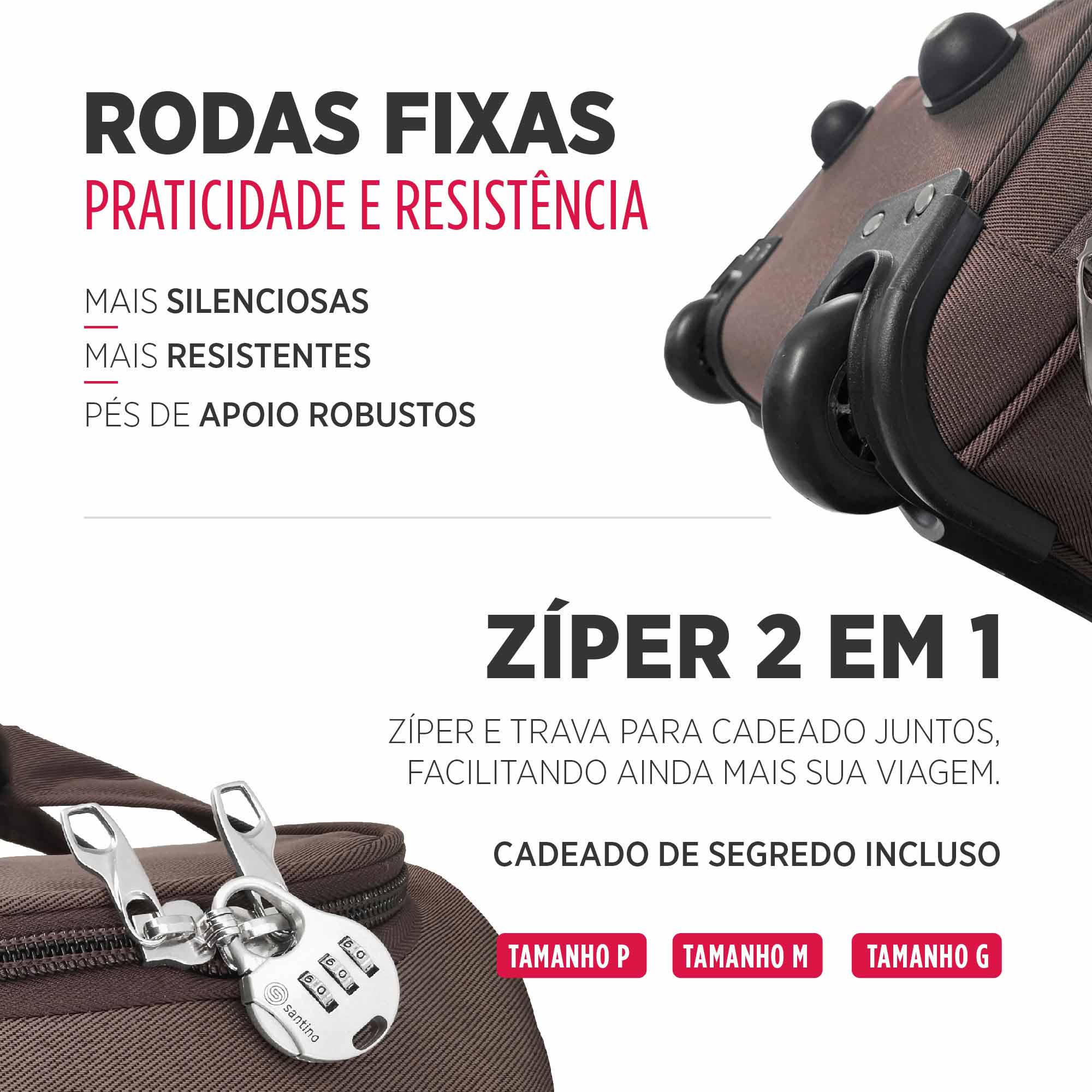Conjunto Sacola de Viagem Londres Poliéster 3 peças Santino - SLS1J