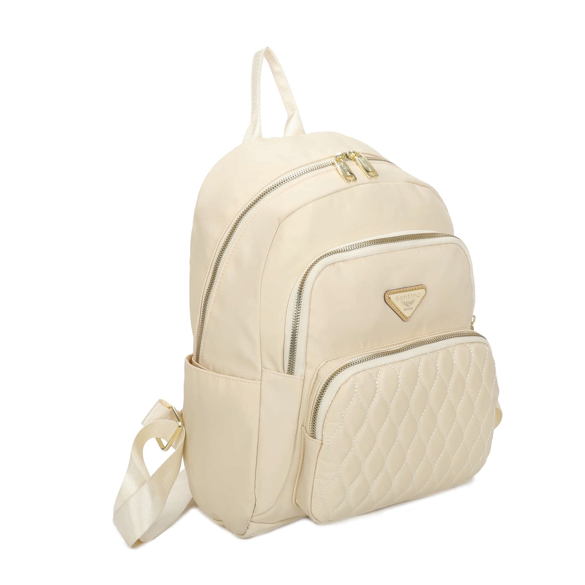 Bolsa Mochila Amarílis Nylon Santino Bege SAB412U06