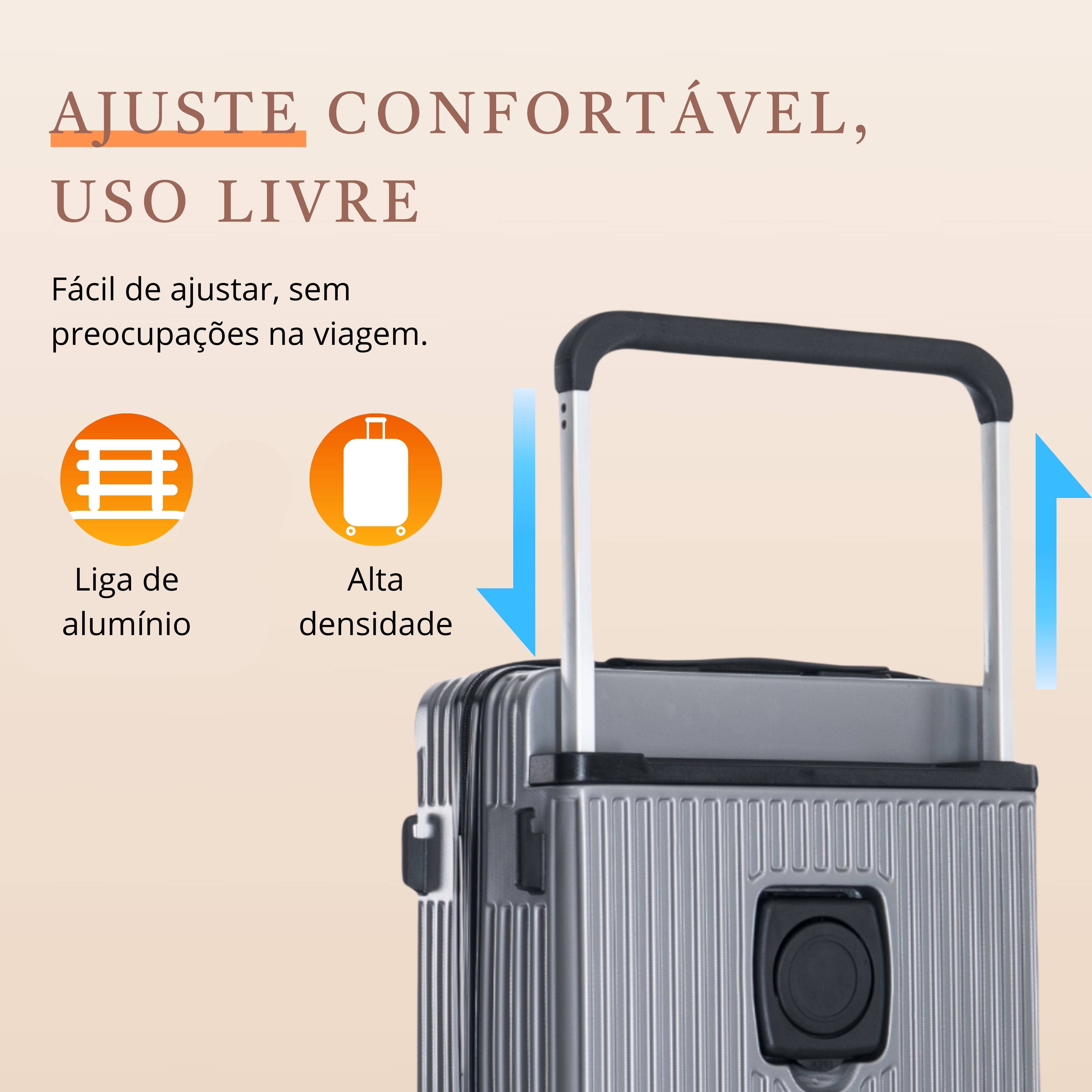 Mala de Bordo Cronos Rígida 360° Santino - ABEV701P - Cinza