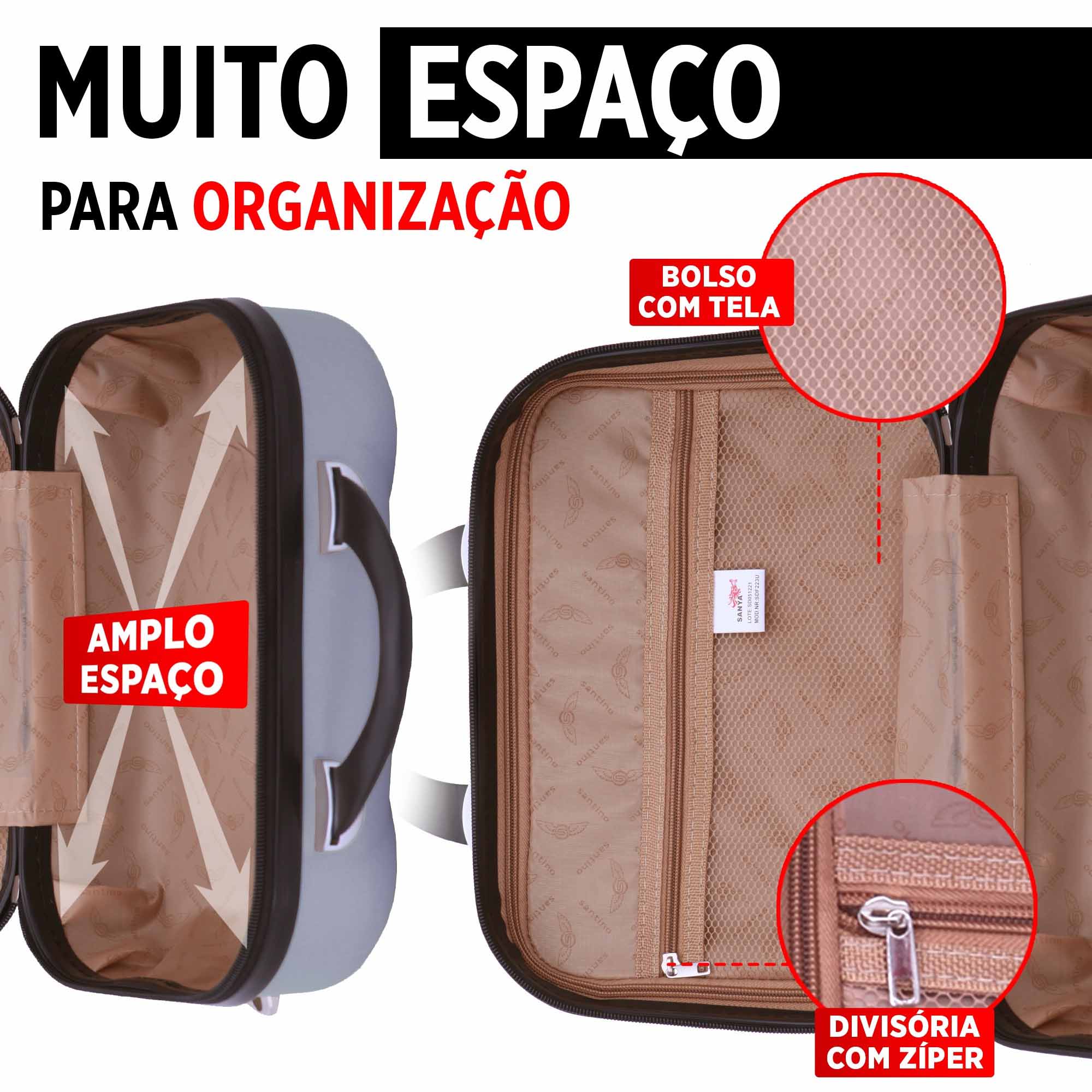 Frasqueira Boston Rígida Santino - SDF223U