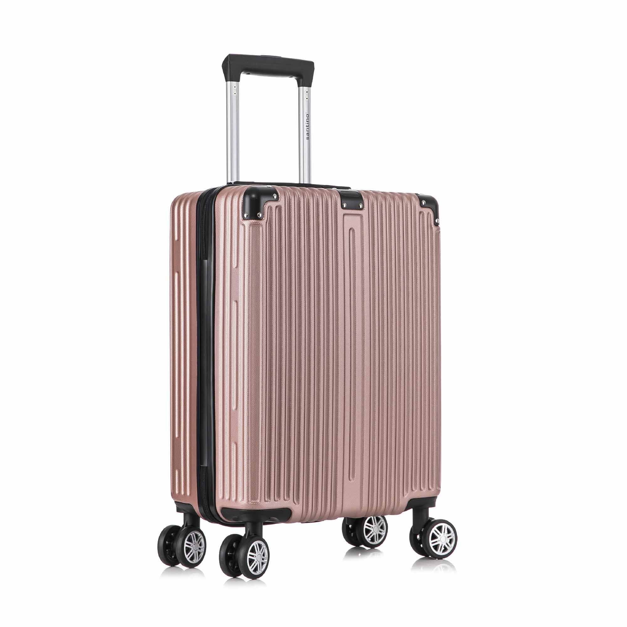 Santino AMZV204P Dublin Rigid Carry-On Suitcase with 4 Double Wheels