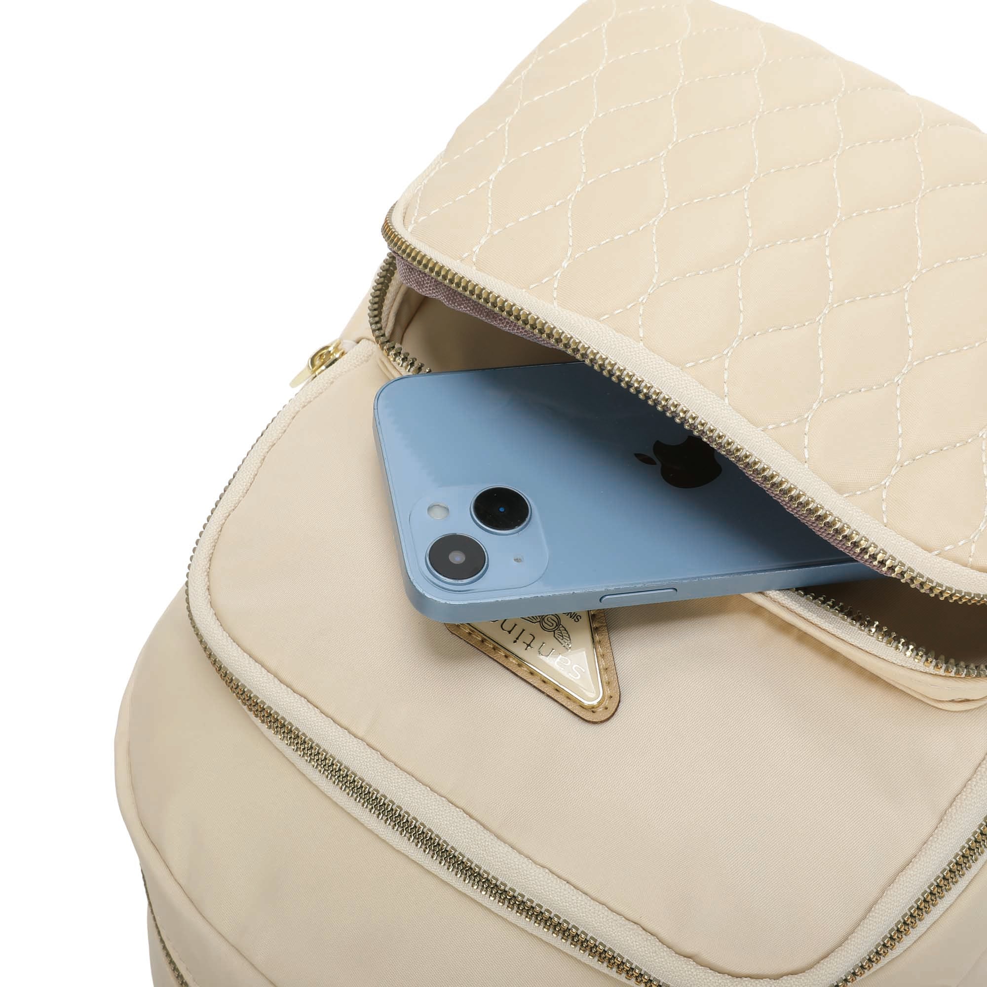 Bolsa Mochila Amarílis Nylon Santino Bege SAB412U06