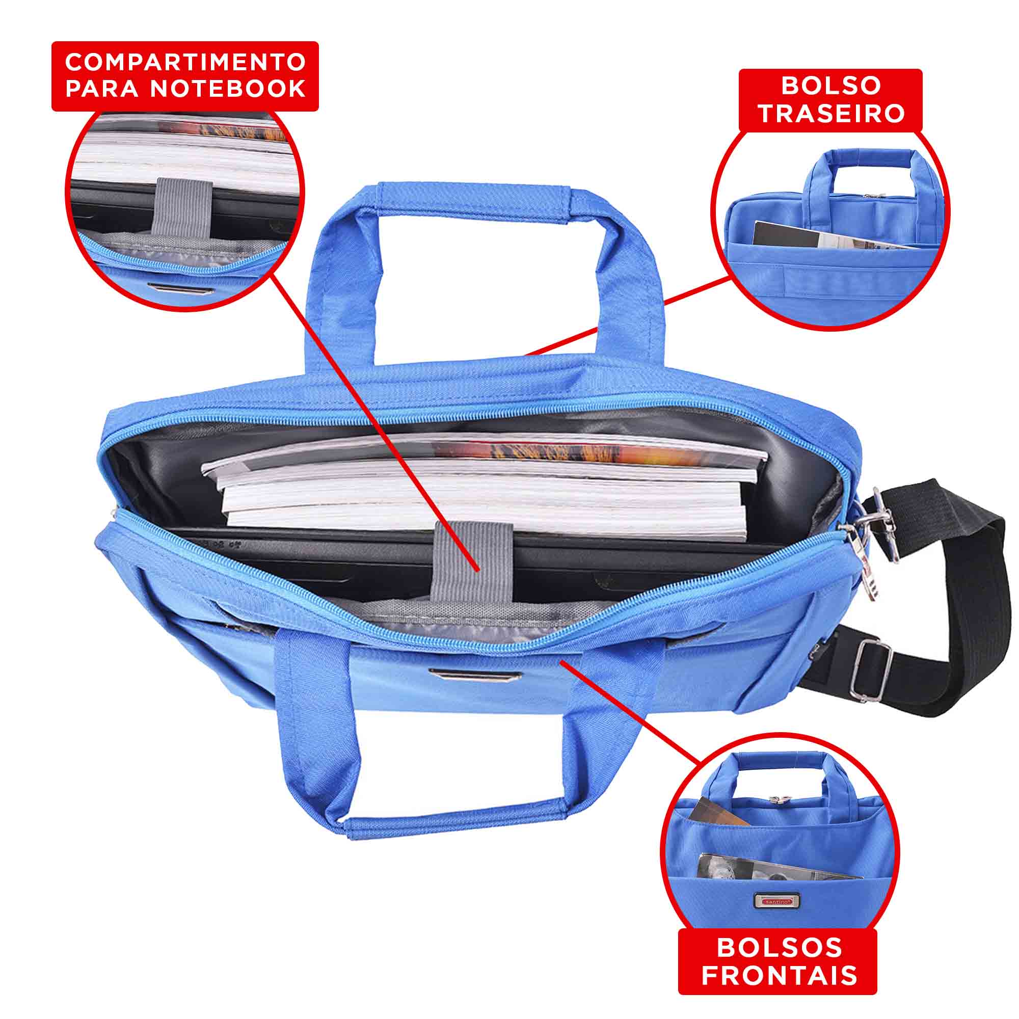 Santino Polyester Mit Notebook Folder BGP1911U Color: Turquoise Blue