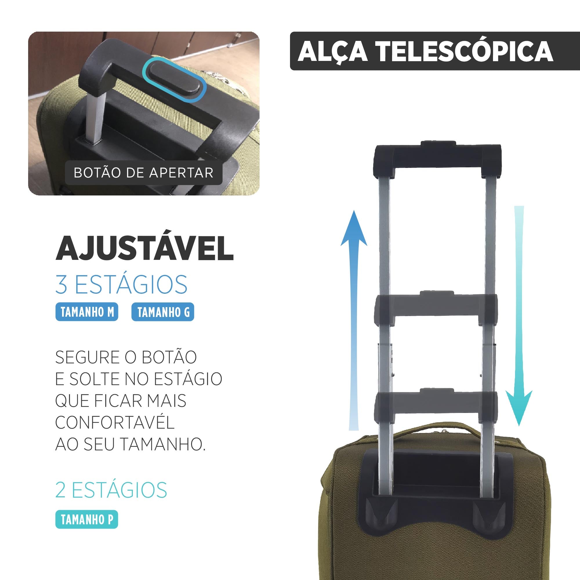 Conjunto Sacola de Viagem Londres Poliéster 3 peças Santino - SLS1J