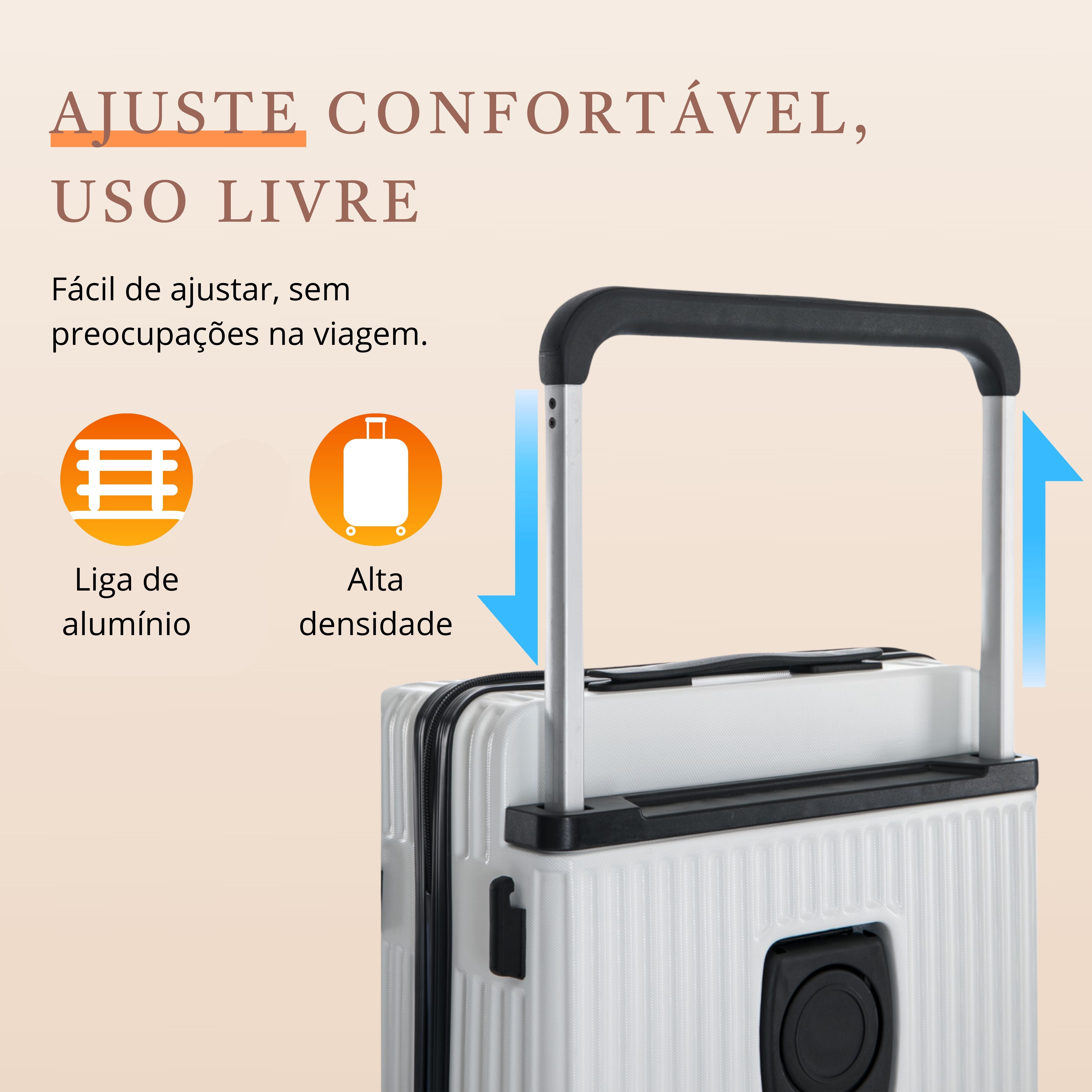 Mala de Bordo Cronos Rígida 360° Santino - ABEV701P - Branco