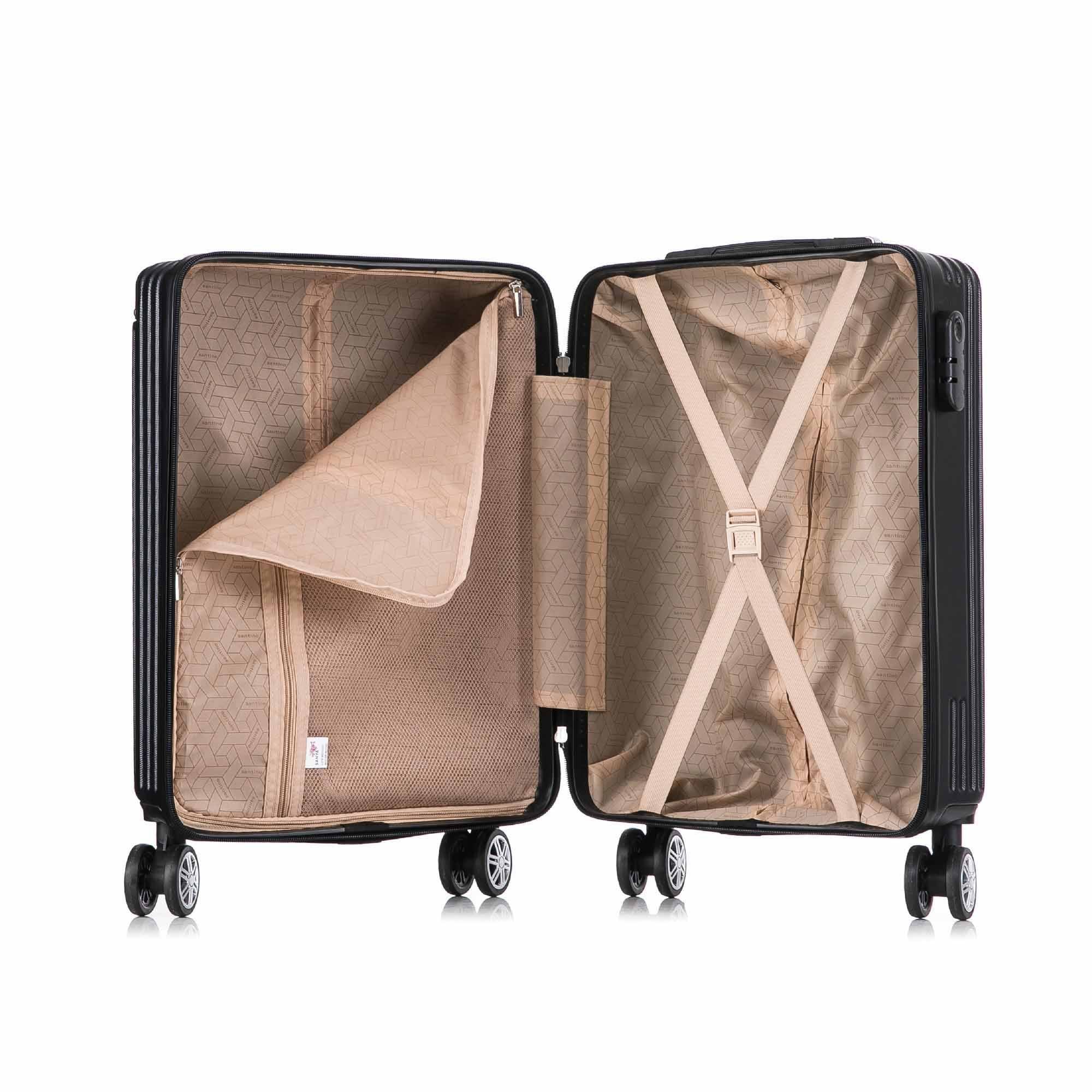 Santino AMZV204P Dublin Rigid Carry-On Suitcase with 4 Double Wheels