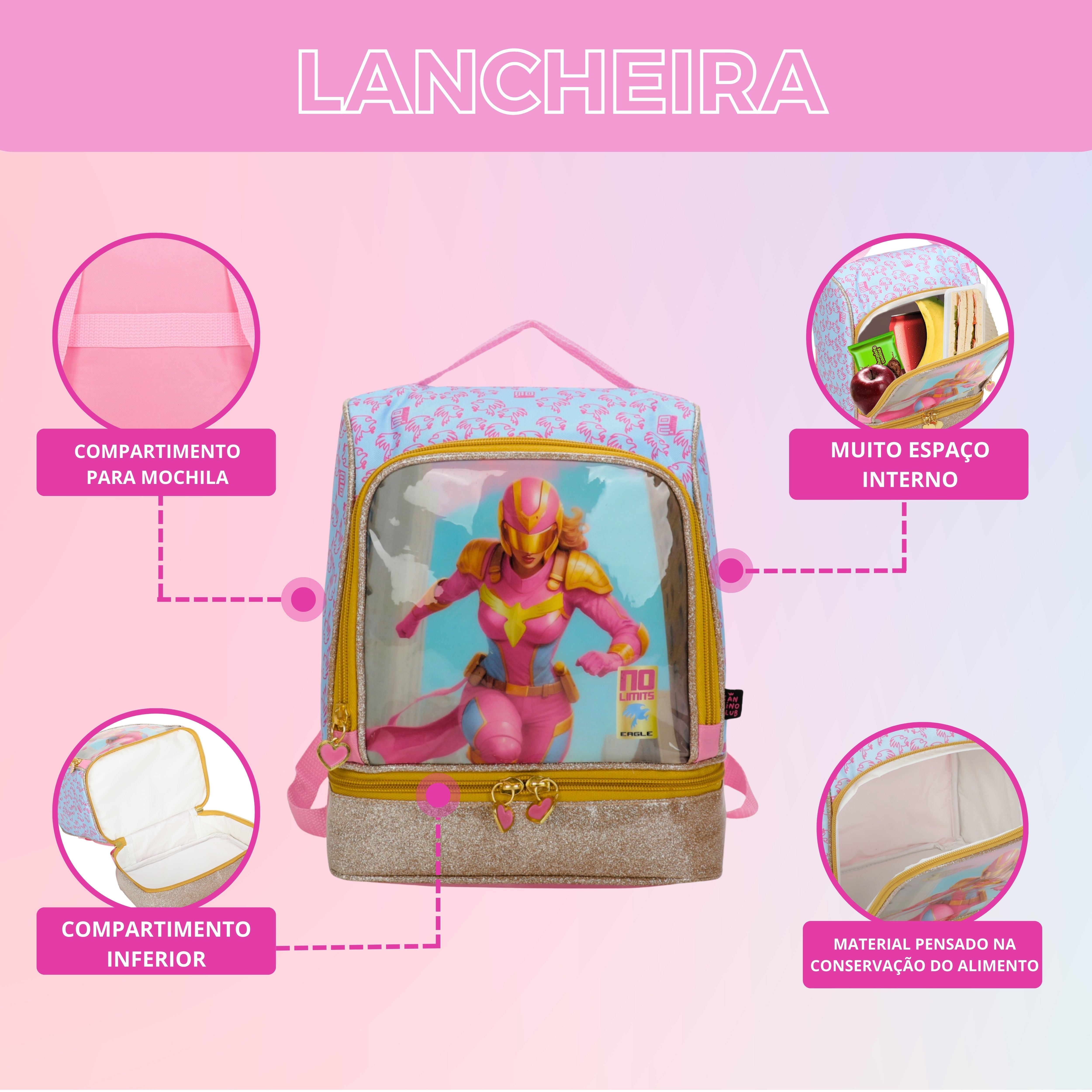 Kit Infantil No Limits GirlHero by Santino Poliéster PINK NLK12U47