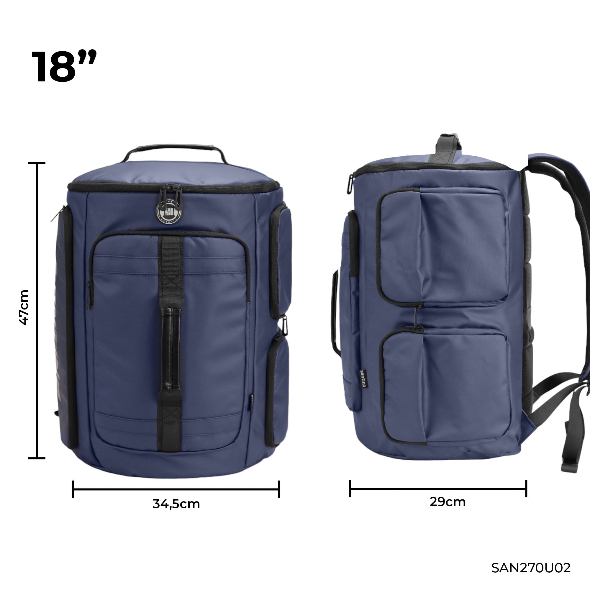 Mochila Camping Notebook Urban Strong Santino Azul SAN270U