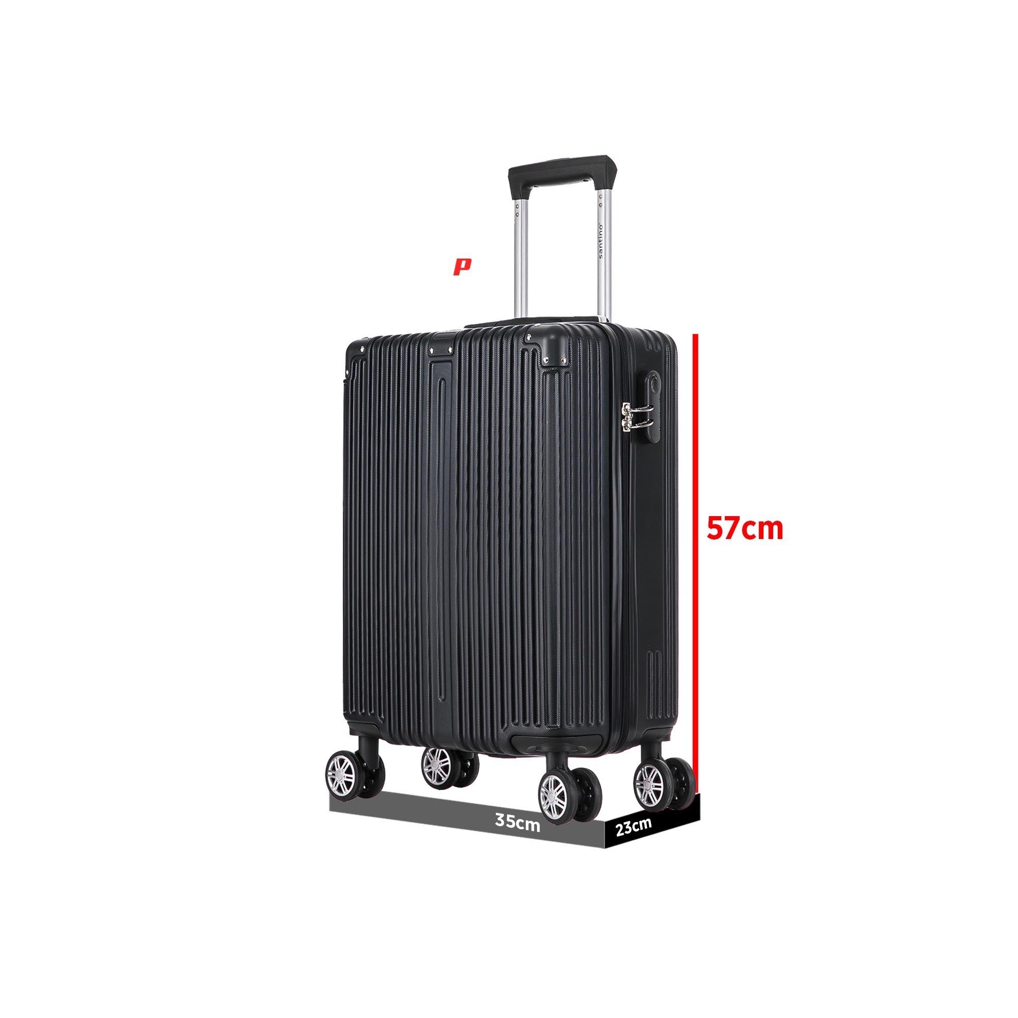Santino AMZV204P Dublin Rigid Carry-On Suitcase with 4 Double Wheels