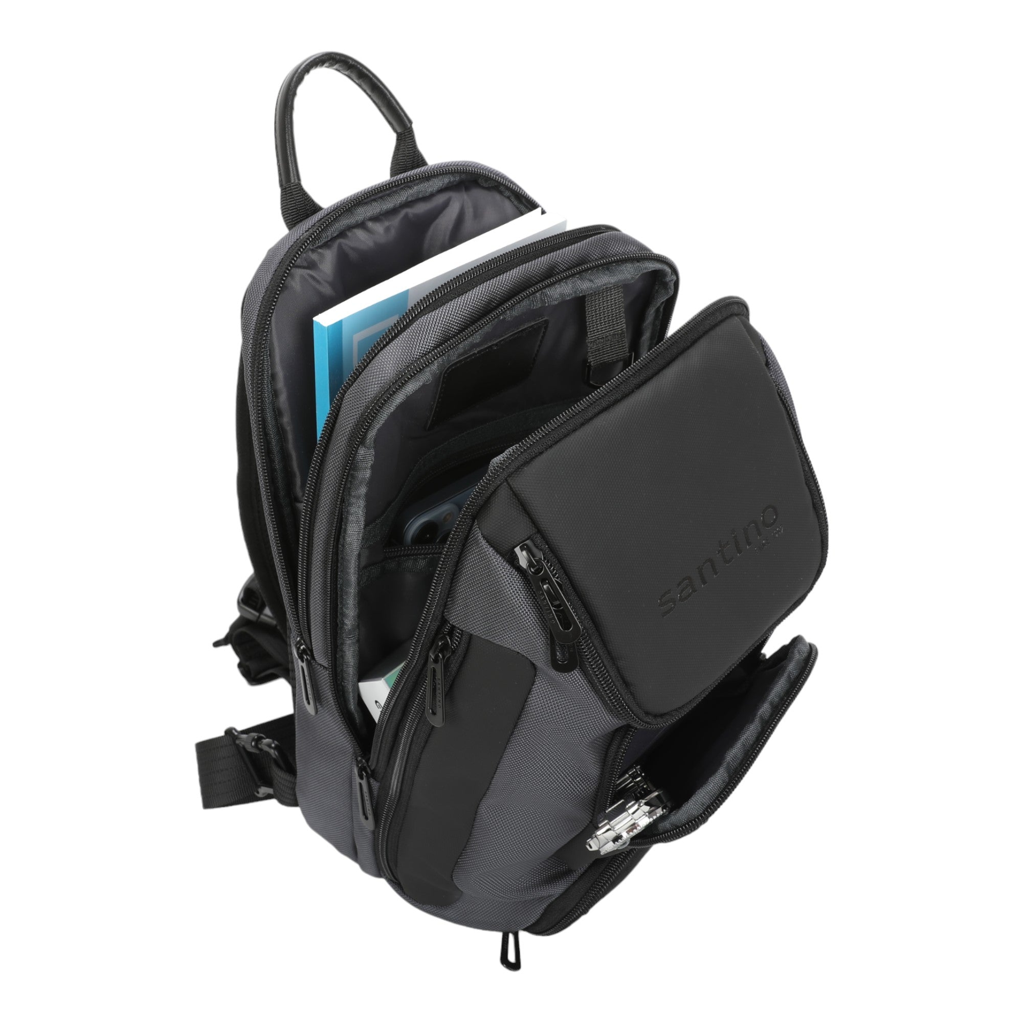 Quinn by Santino Oxford Grey Crossbody Backpack SAN275U