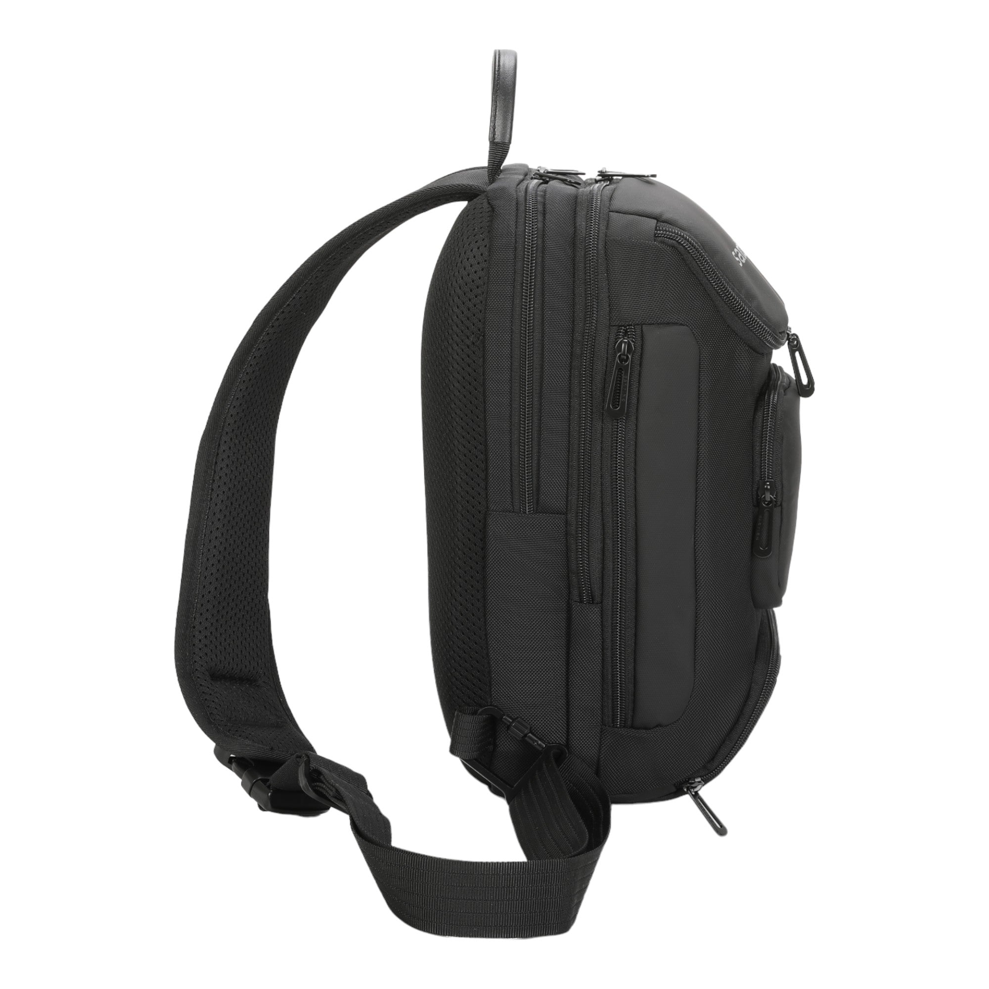 Quinn by Santino Oxford Black Crossbody Backpack SAN275U