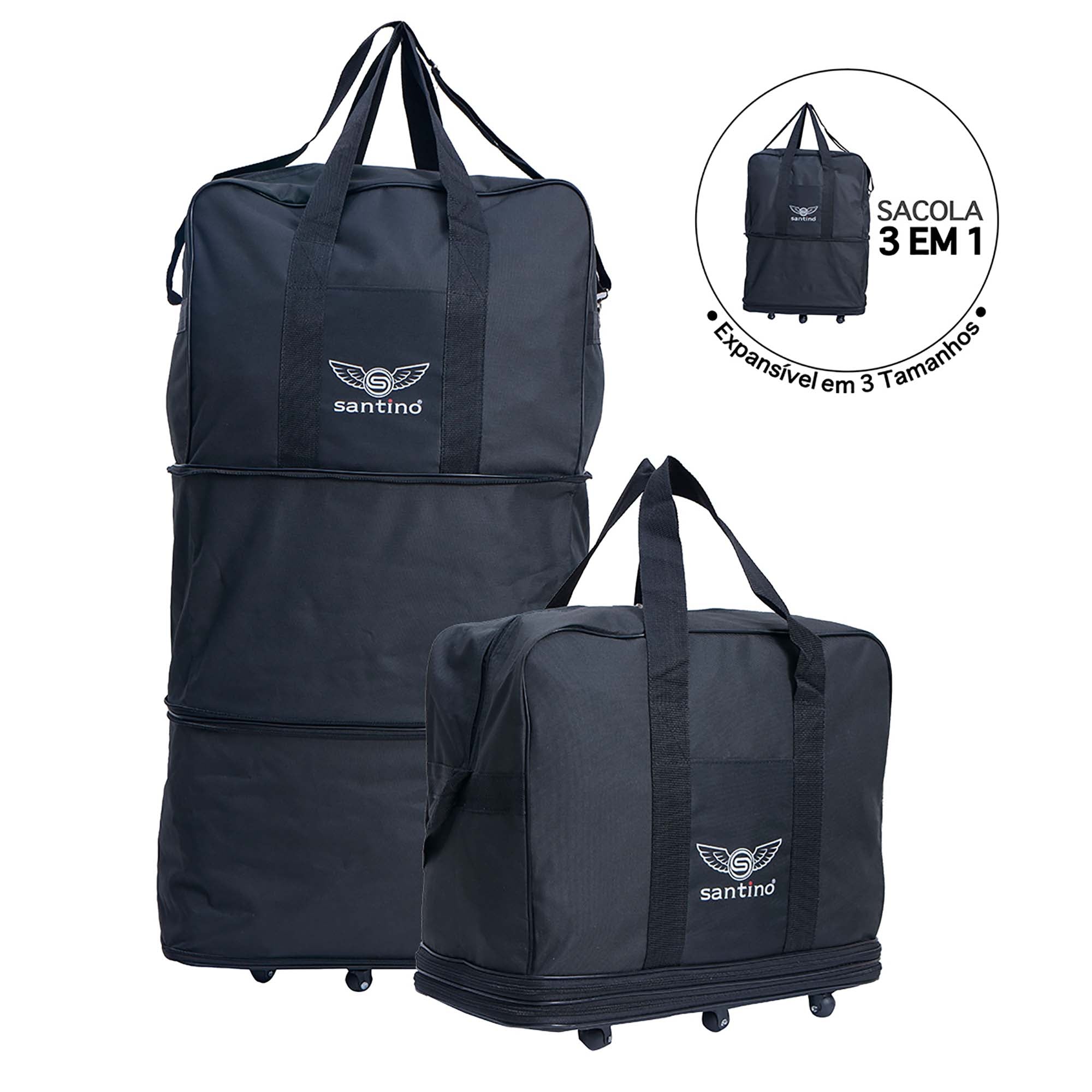 Sacola de Viagem Olinda Poliéster 6 Rodas Santino G ORS191U