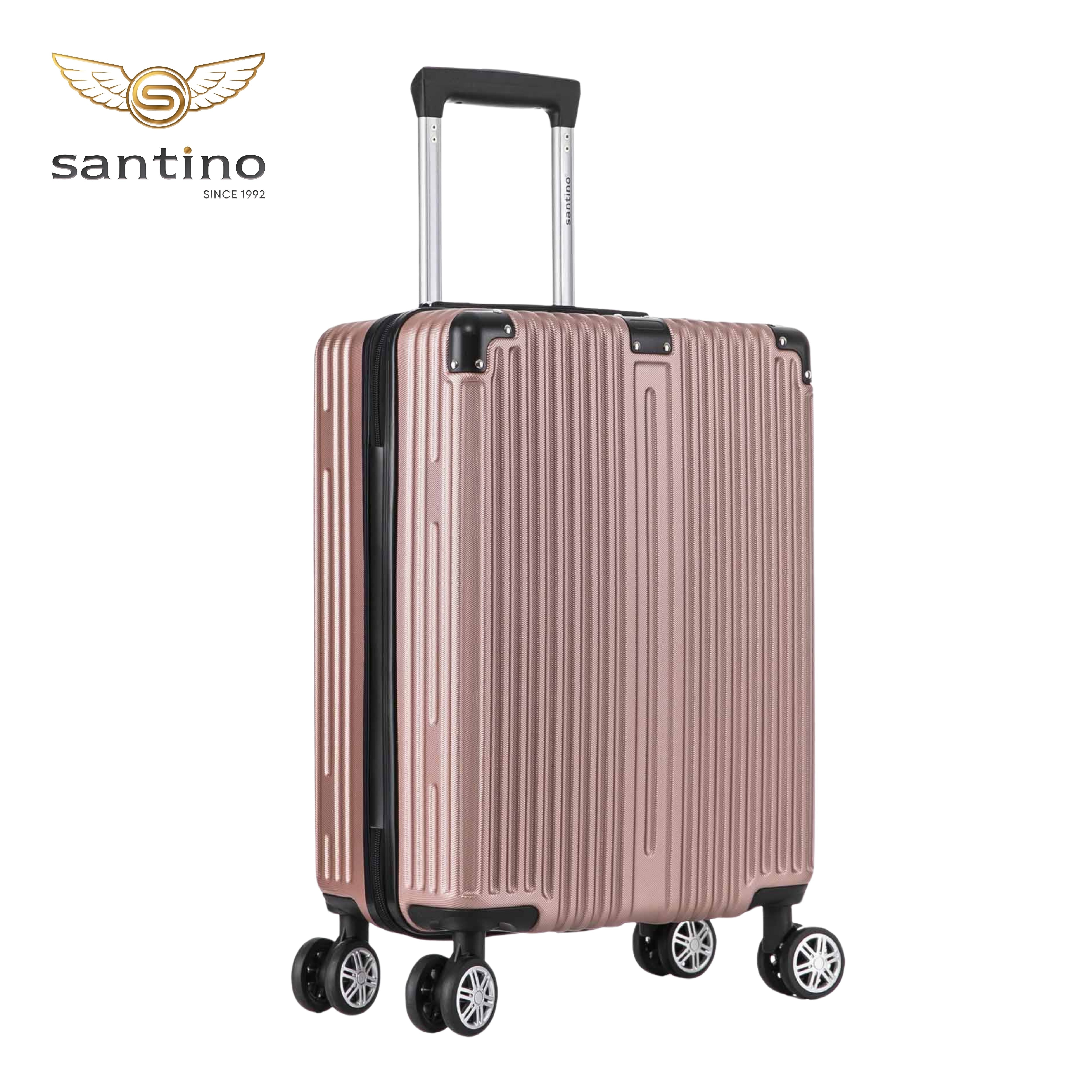 Santino AMZV204P Dublin Rigid Carry-On Suitcase with 4 Double Wheels