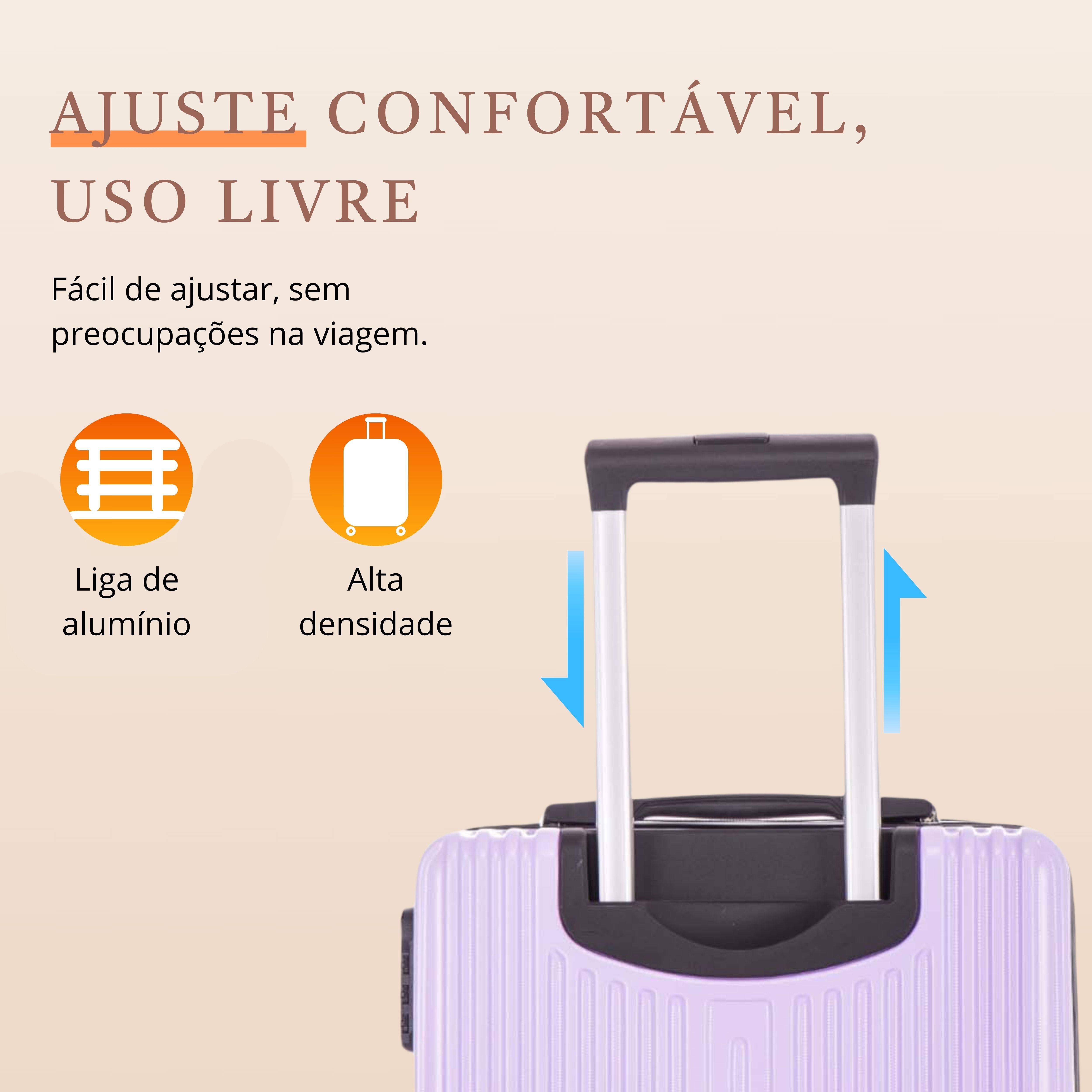 Santino AMZV204P Dublin Rigid Carry-On Suitcase with 4 Double Wheels