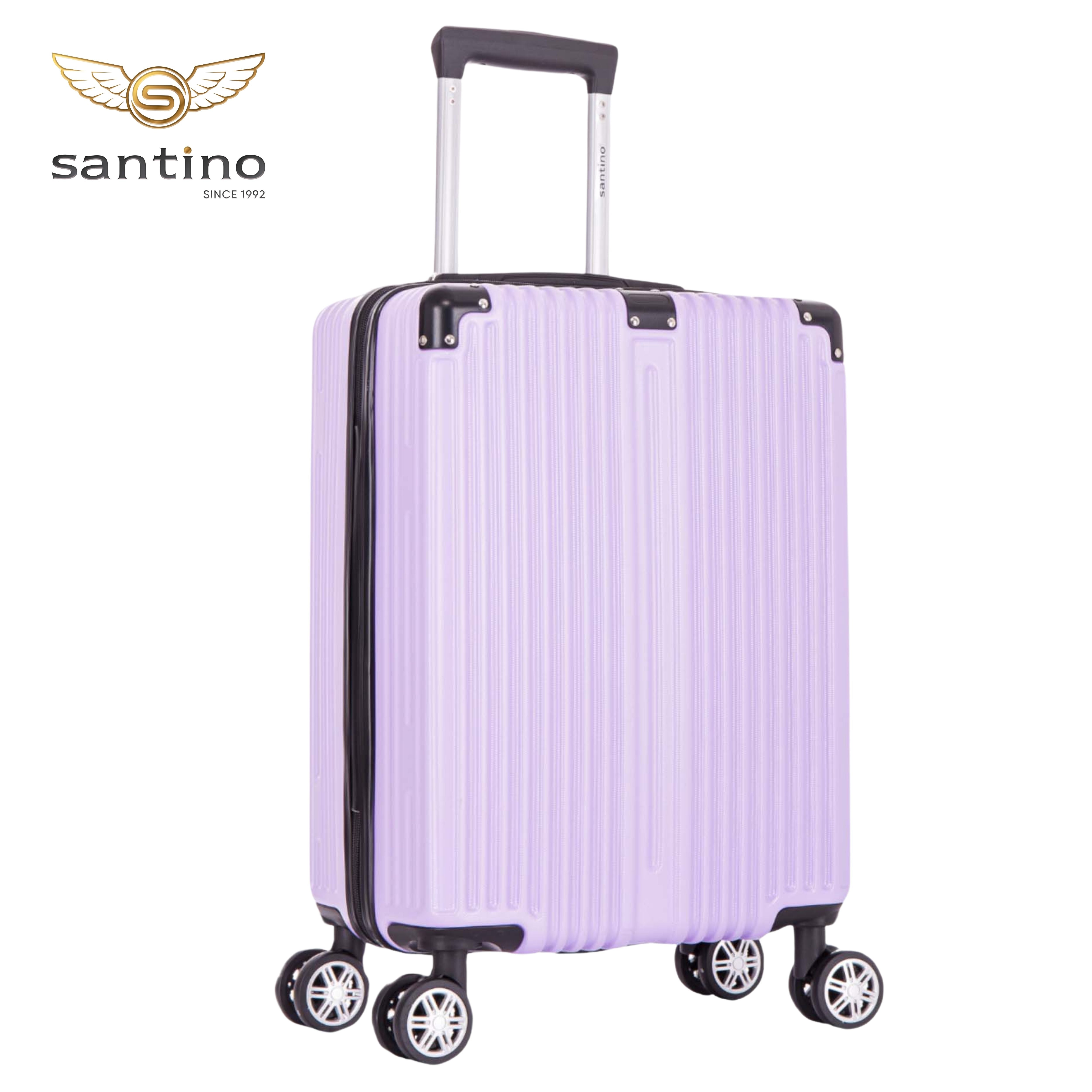 Santino AMZV204P Dublin Rigid Carry-On Suitcase with 4 Double Wheels