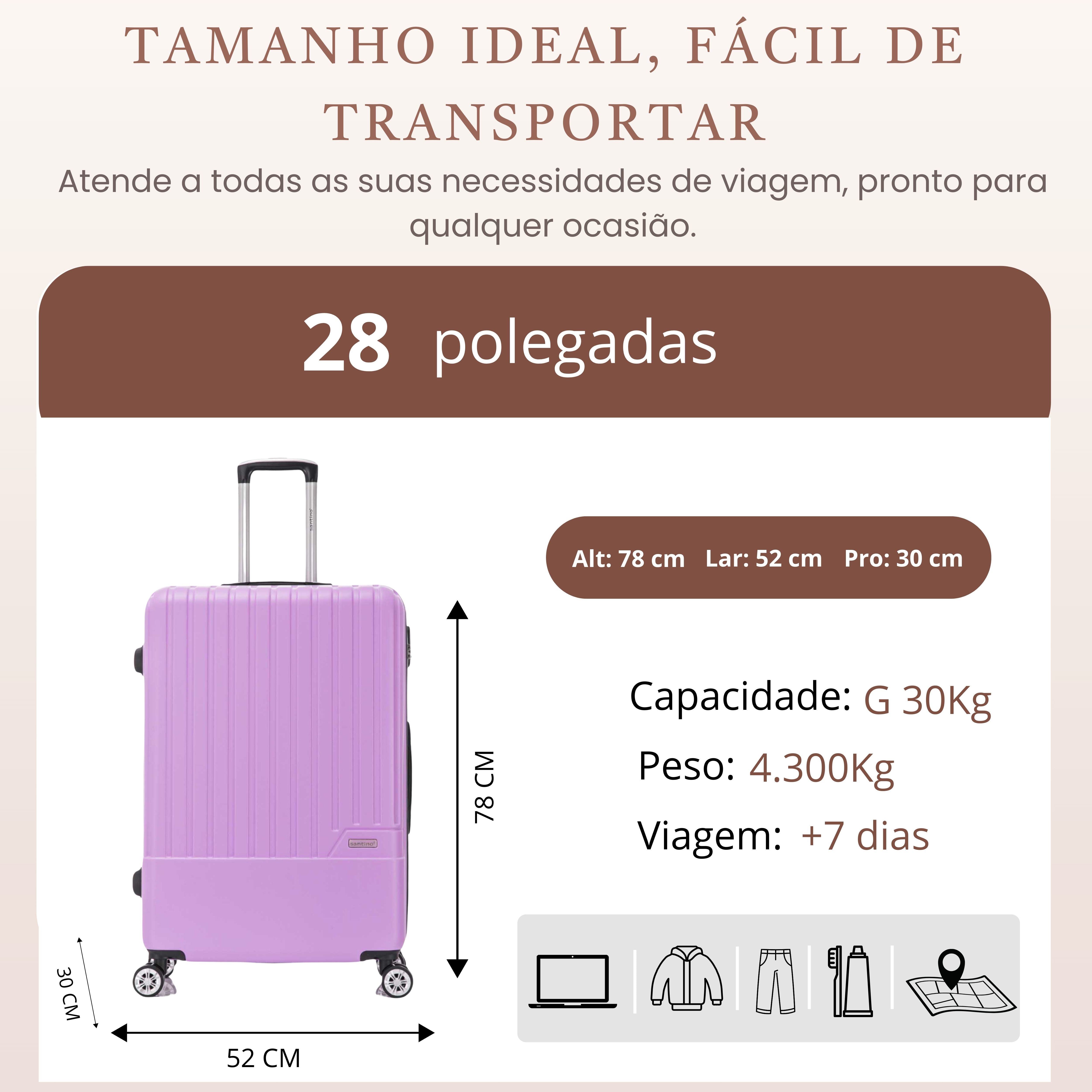 Mala de Viagem Lincoln Road Rígida 360° Santino G - MZV505G