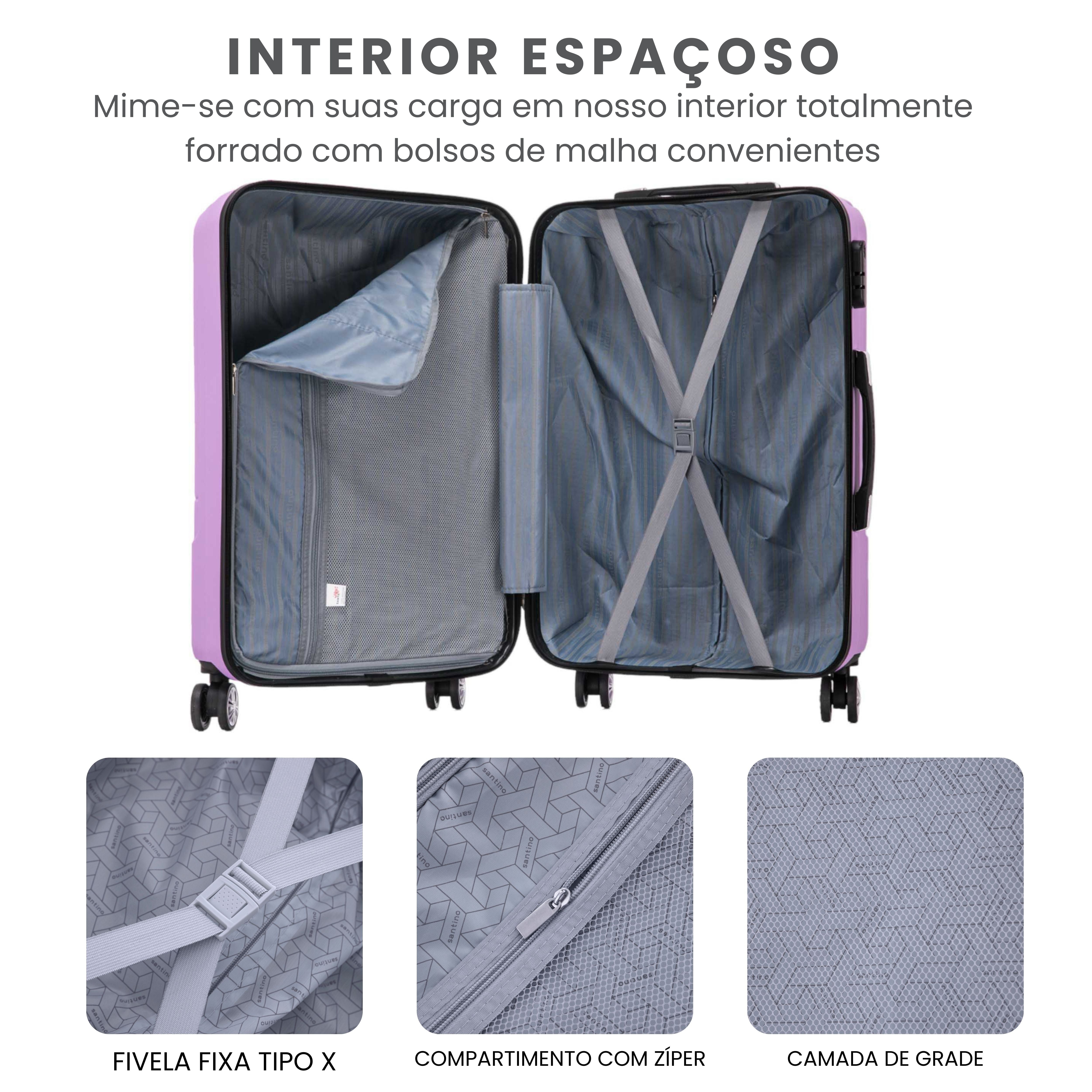 Conjunto de Malas Lincoln Road 3 Pç Rígida Santino MZV505J