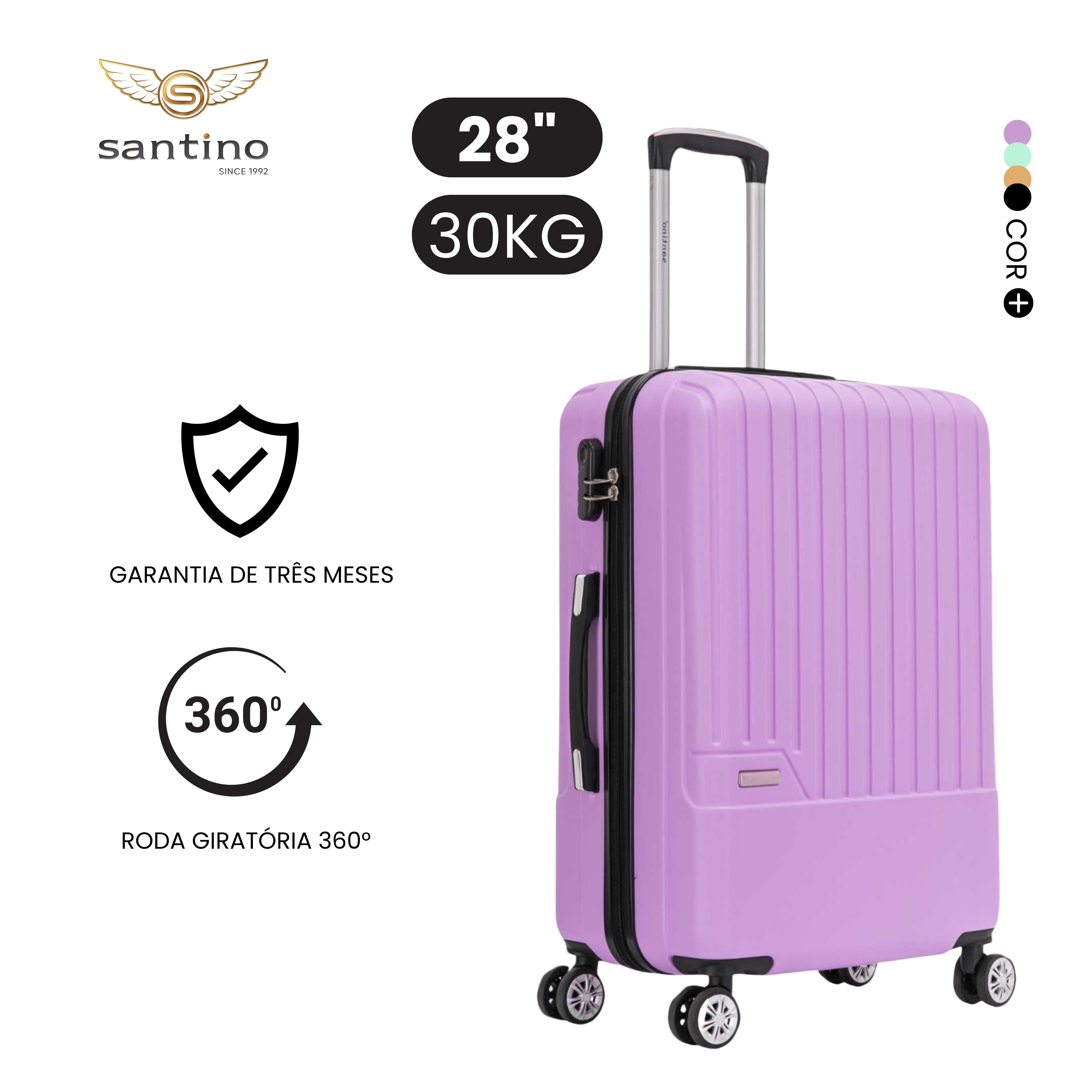 Conjunto de Malas Lincoln Road 3 Pç Rígida Santino MZV505J