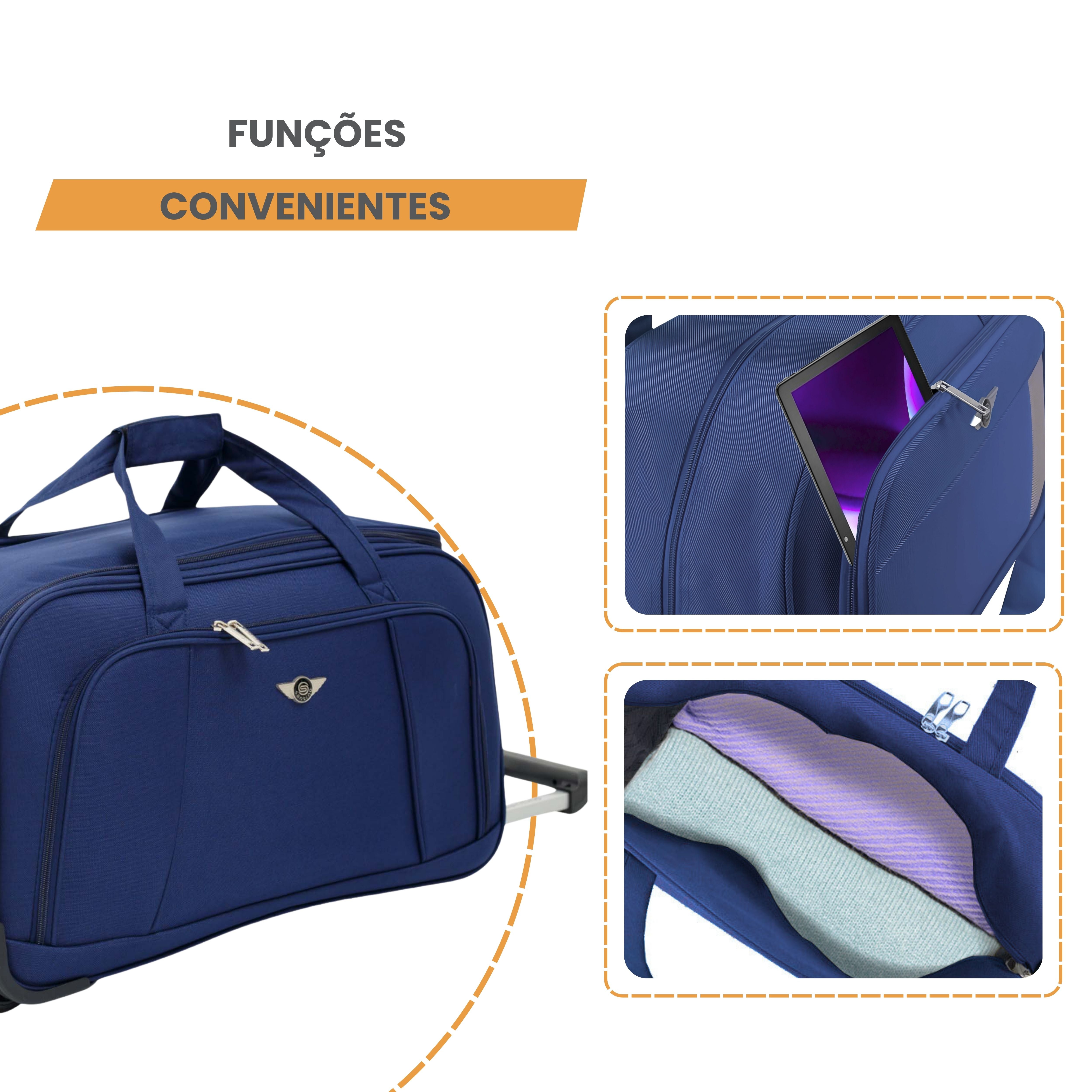 Sacola de Viagem Sardenha Pol 2 Rodas Santino G - NDS501G