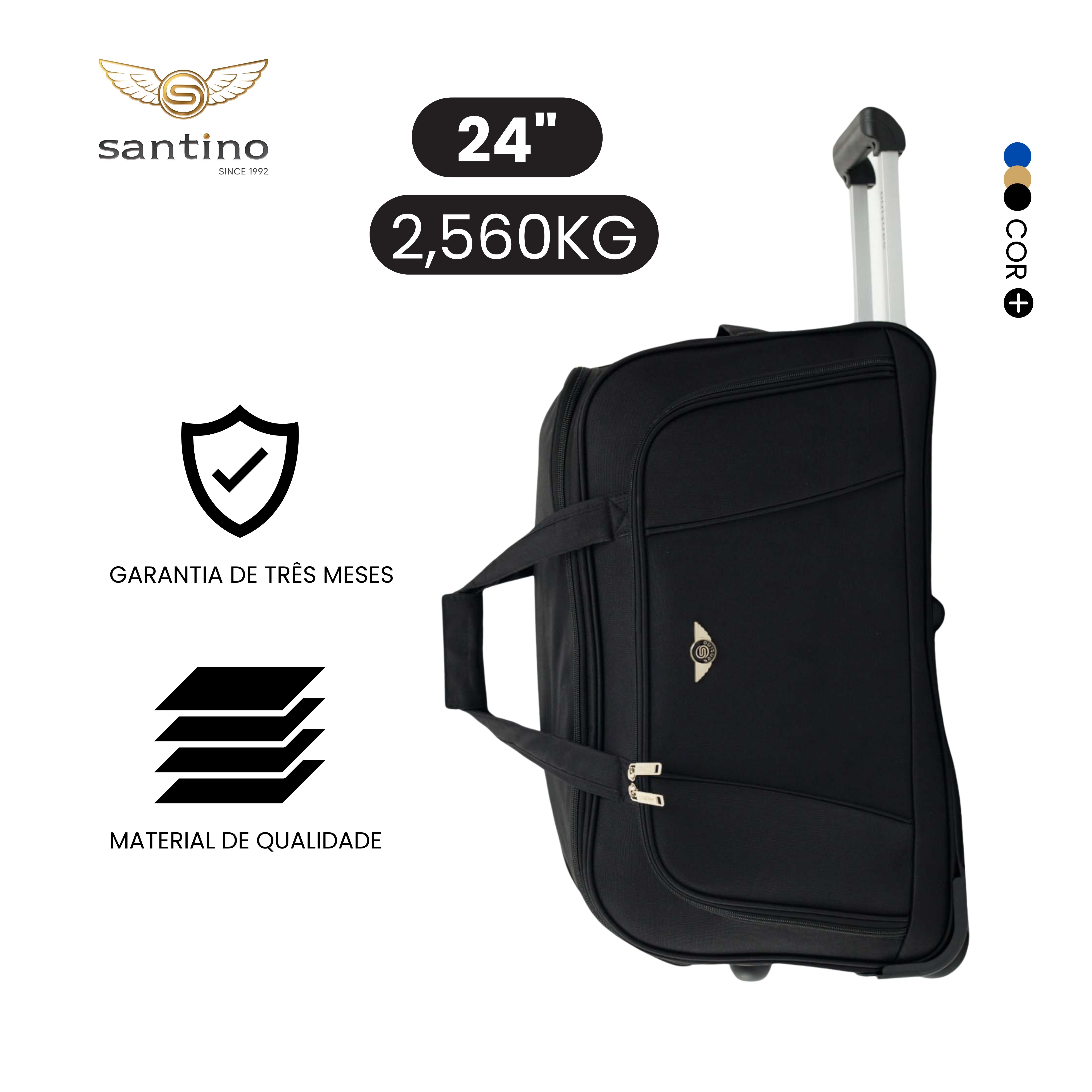 Conjunto Sacola de Viagem Sardenha Poliéster 3 peças Santino - NDS501J