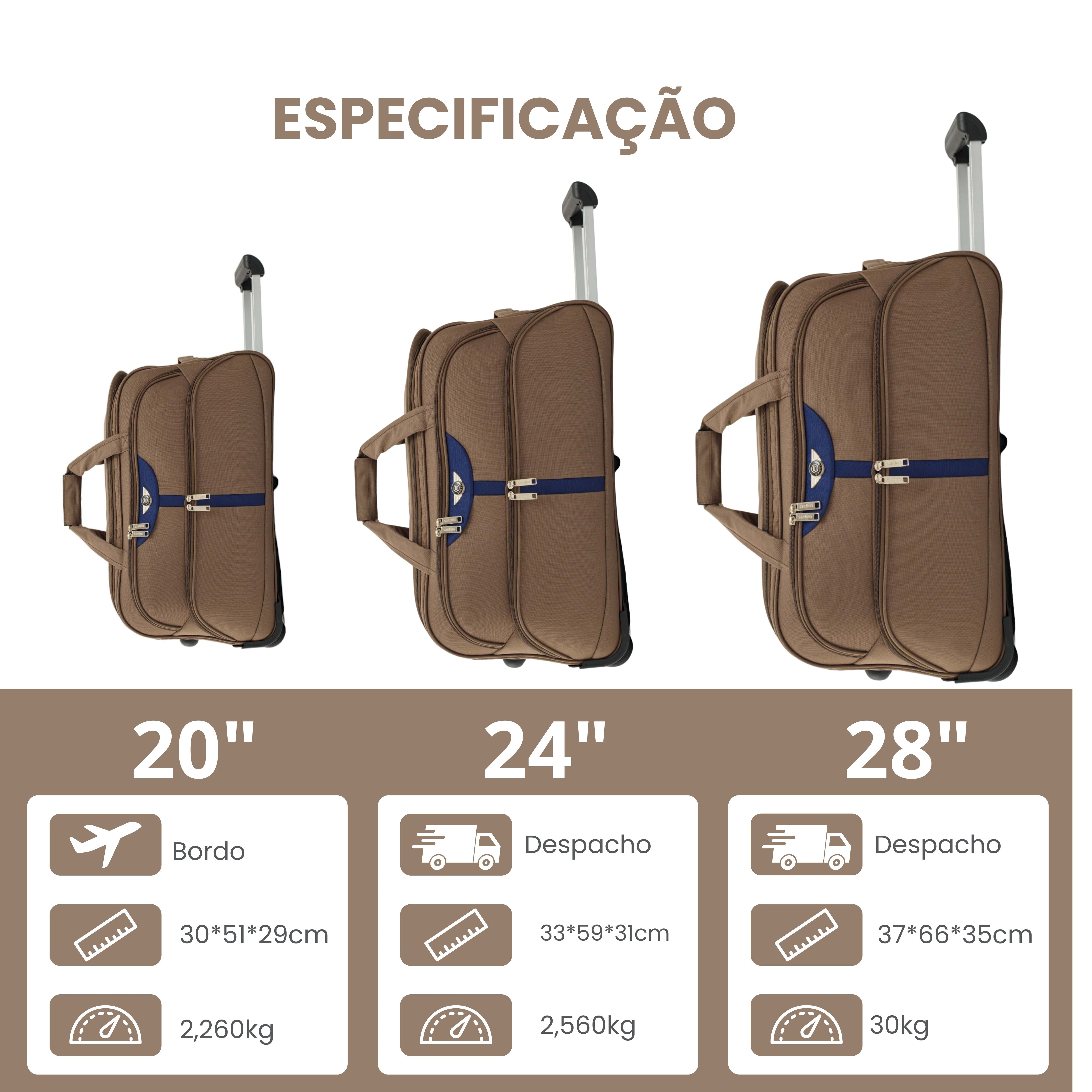 Conjunto Sacola de Viagem Panay Poliéster 3 peças Santino - NDS502J
