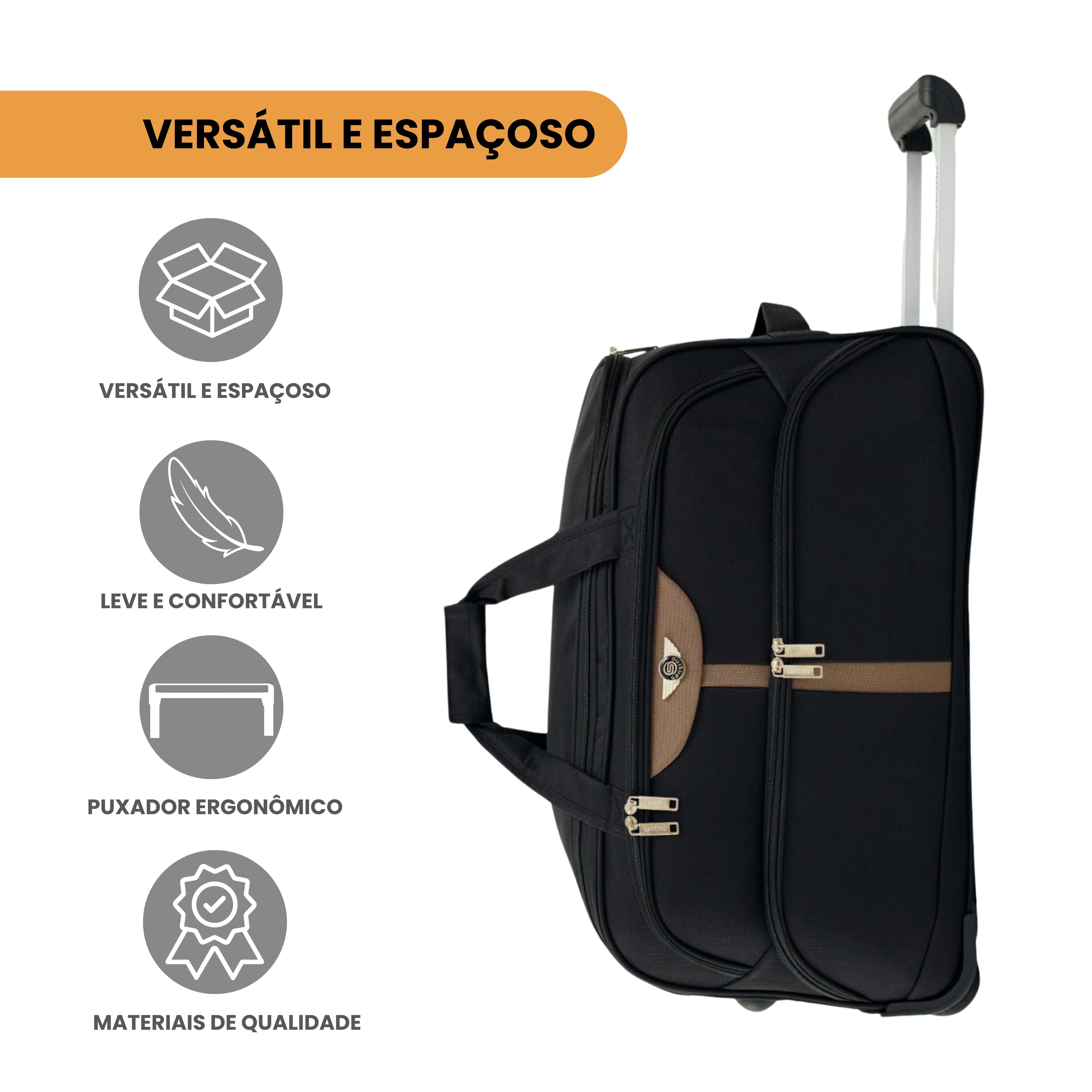 Sacola de Viagem Panay Poliéster 2 Rodas Santino P - NDS502P