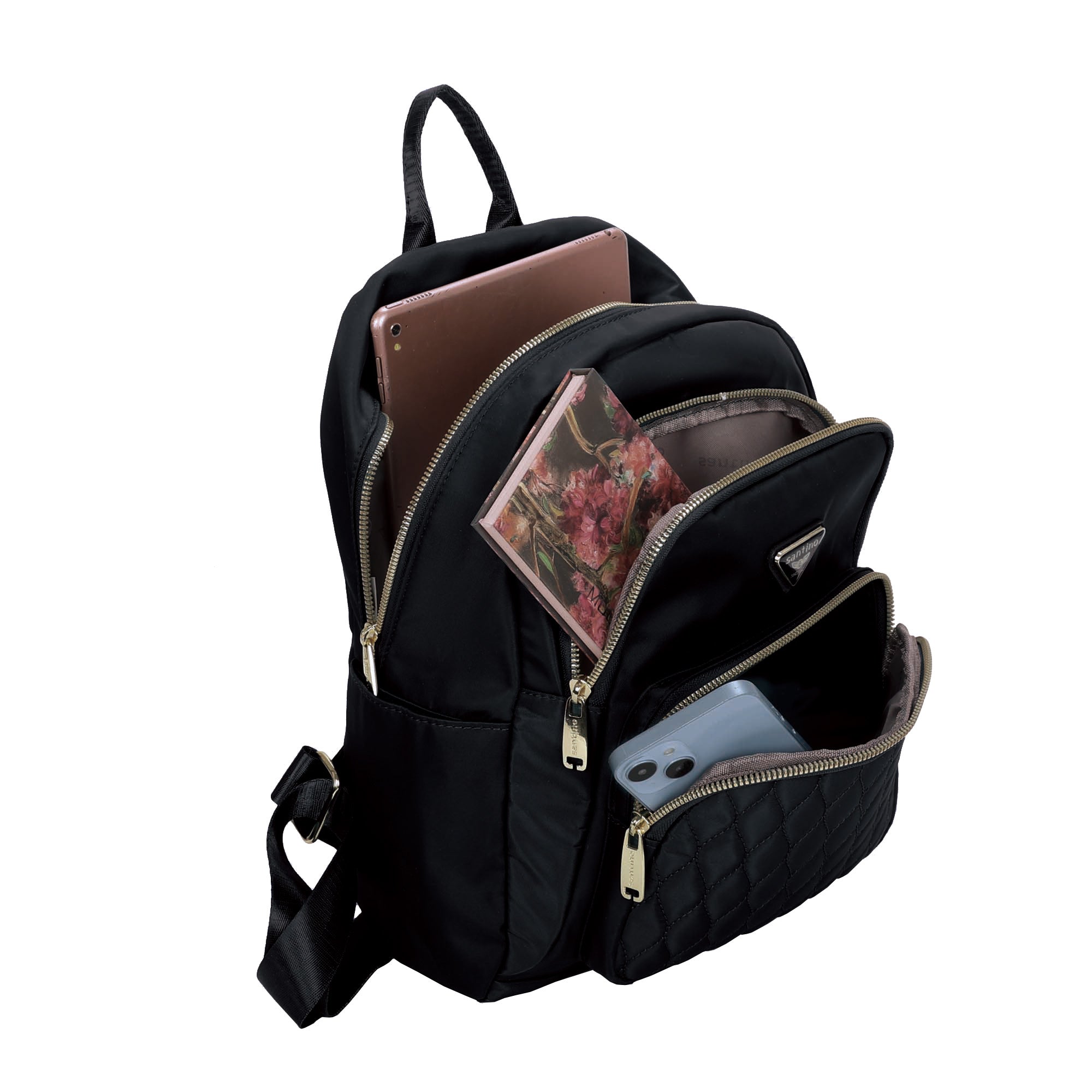 Bolsa Mochila Amarílis Nylon Santino Preta SAB412U01