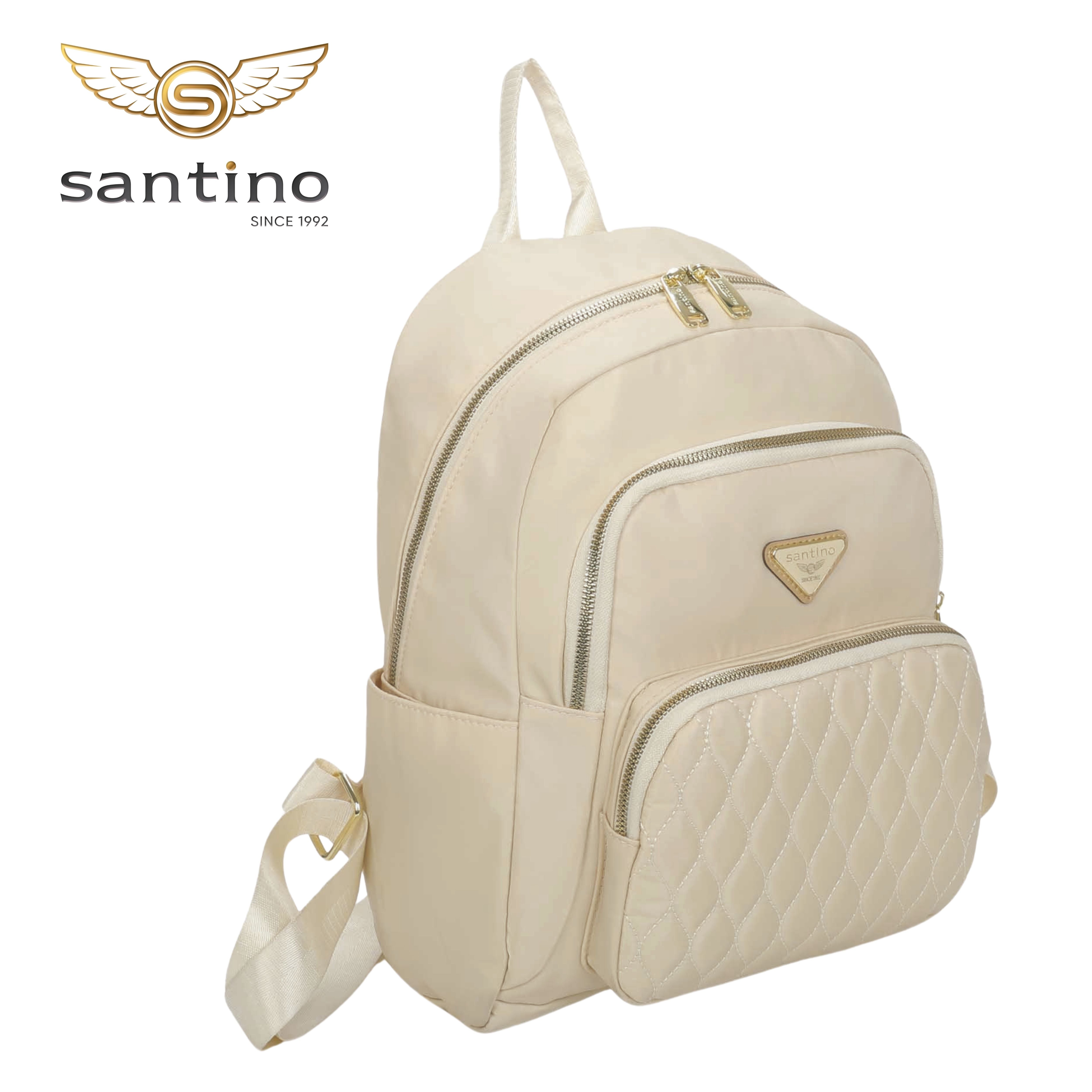 Bolsa Mochila Amarílis Nylon Santino Bege SAB412U06