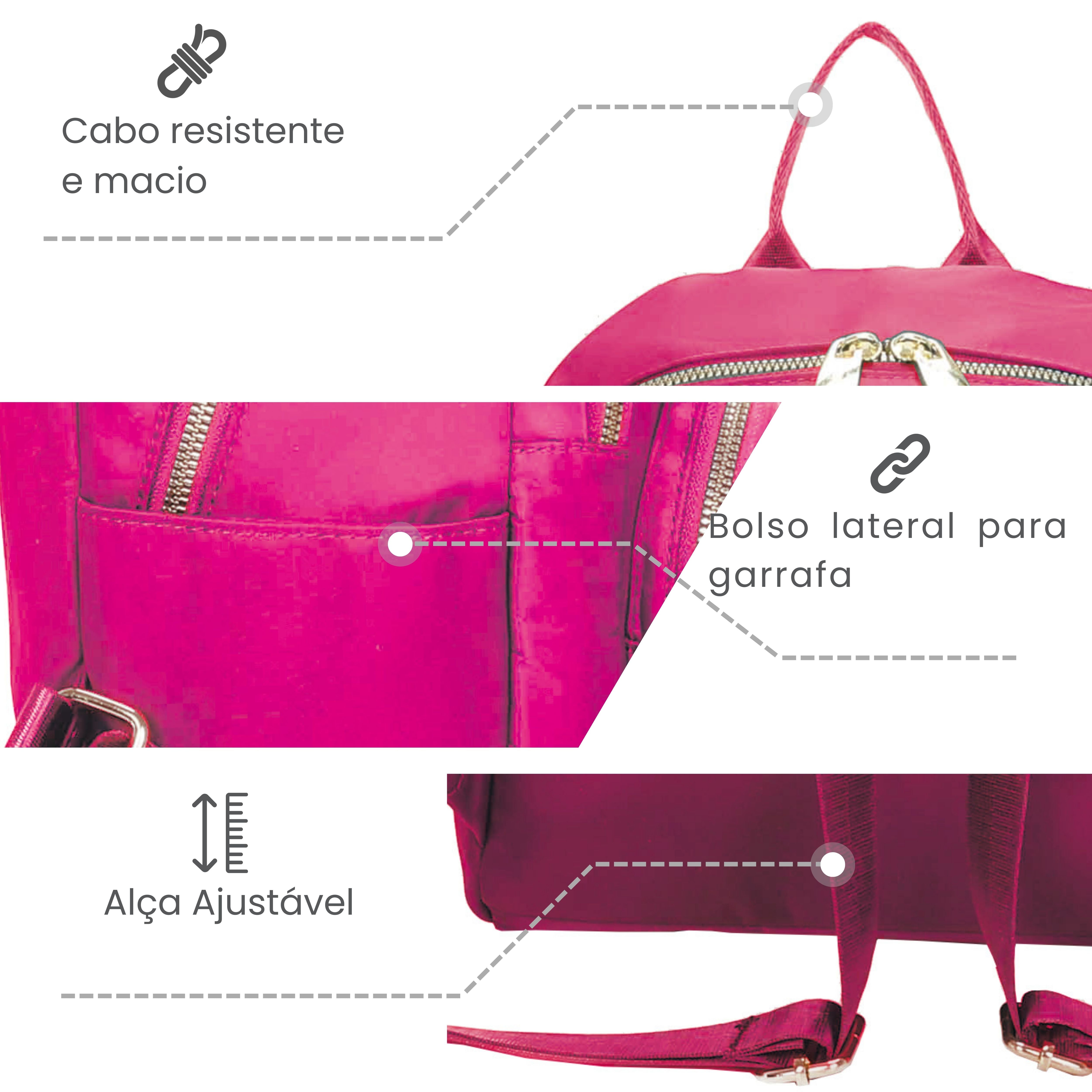 Bolsa Mochila Amarílis Nylon Santino Pink SAB412U47