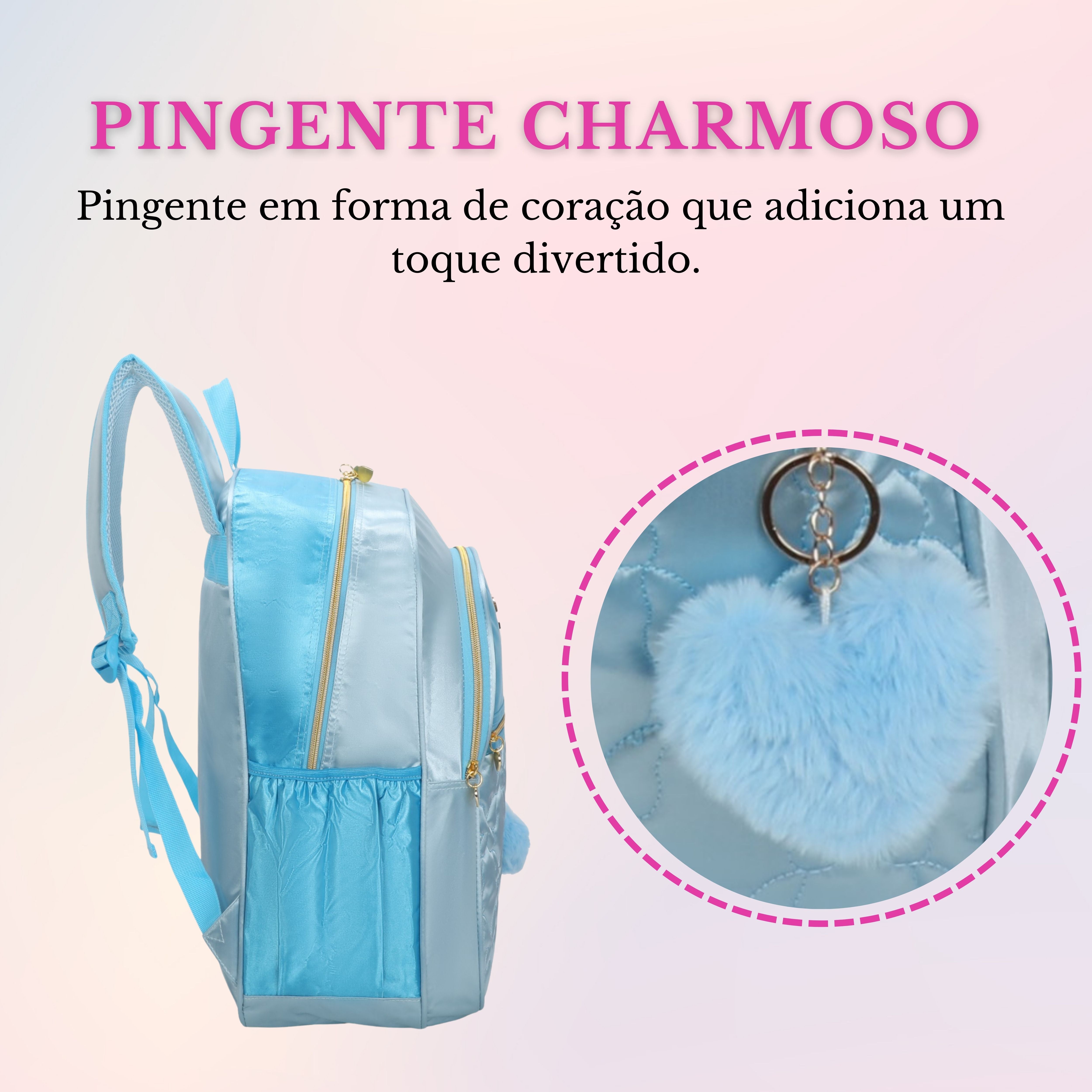 Mochila Sweet Girl Butterfly by Santino Poliéster SAM230U Azul Claro