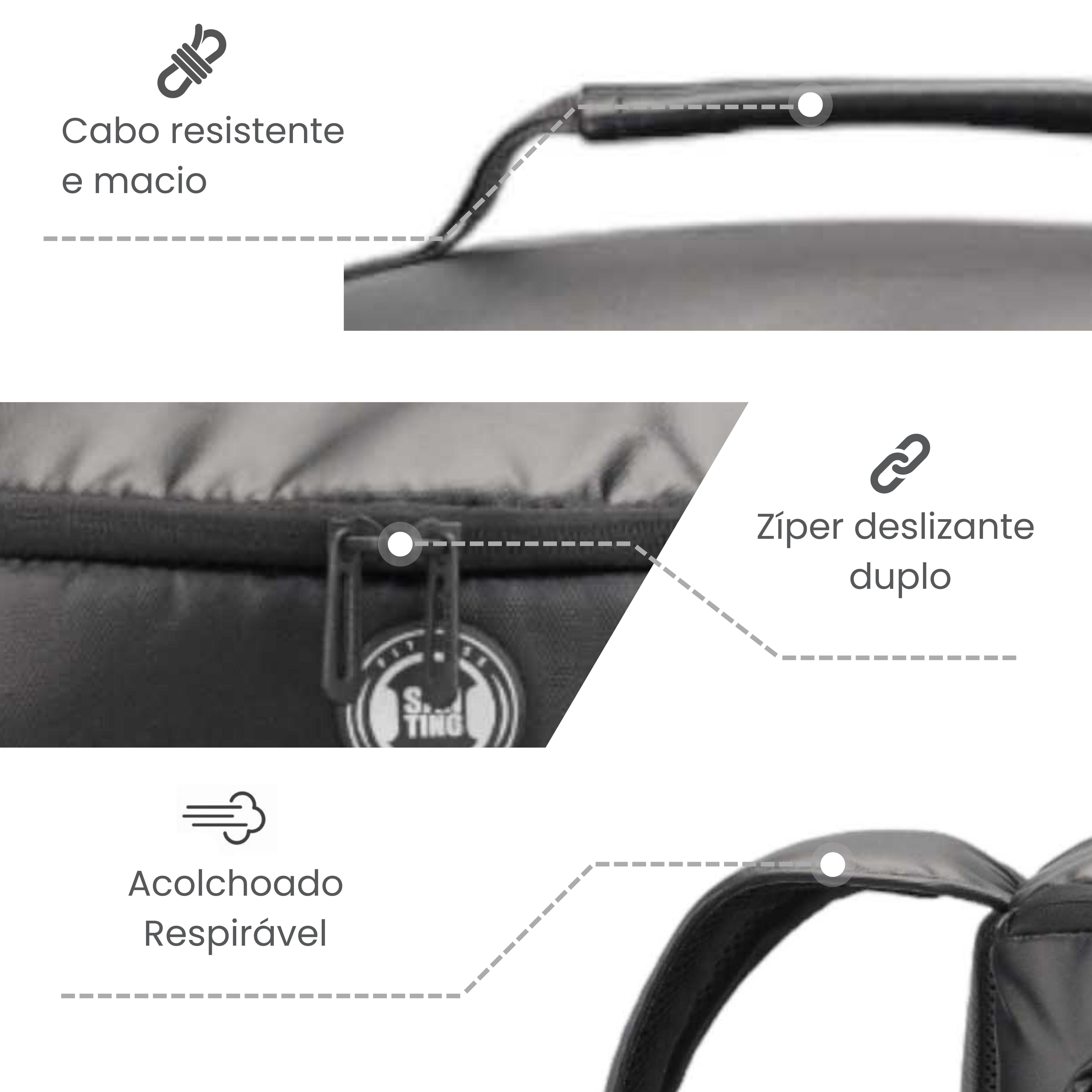 Mochila Camping Notebook Urban Strong Santino Preto SAN270u