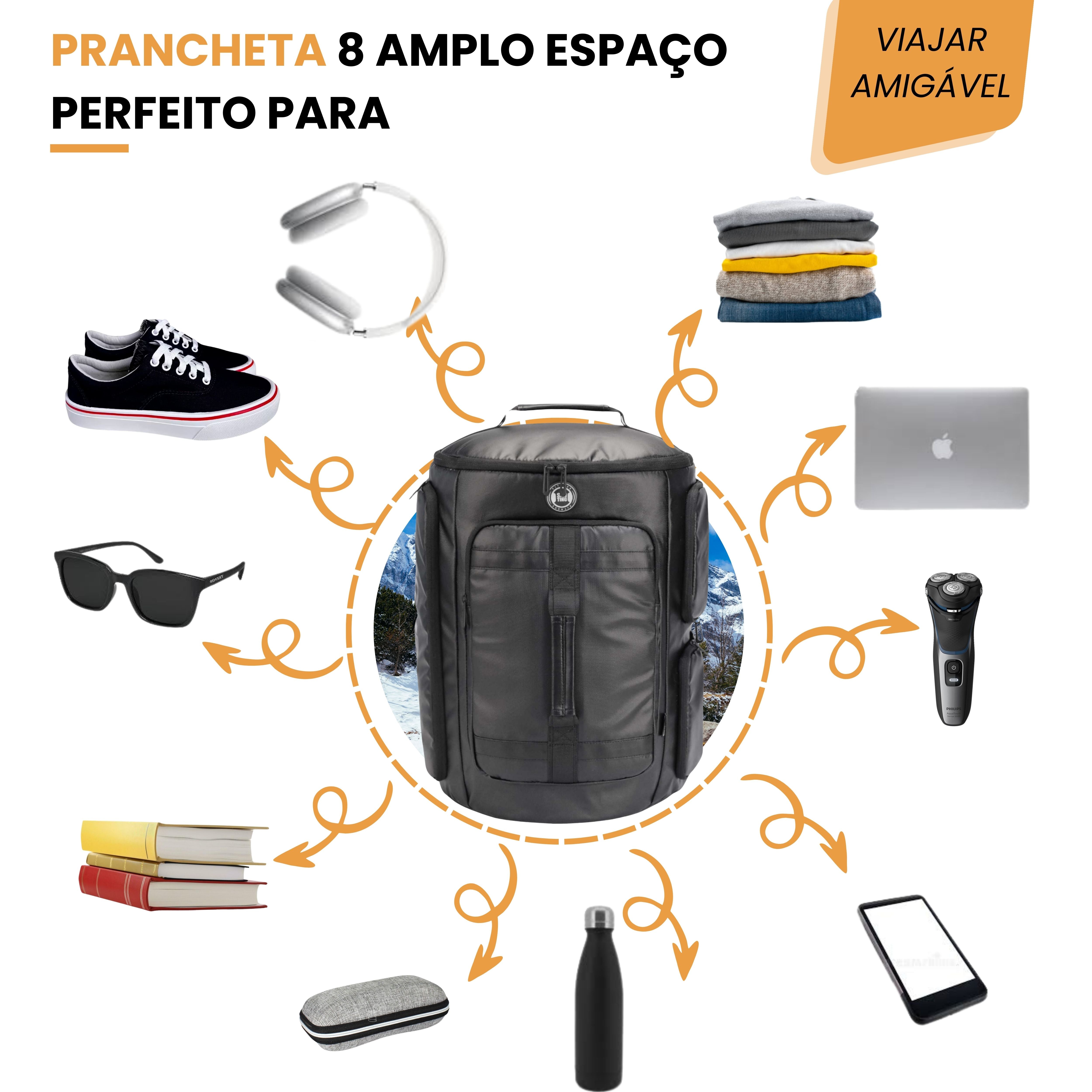 Mochila Camping Notebook Urban Strong Santino Preto SAN270u
