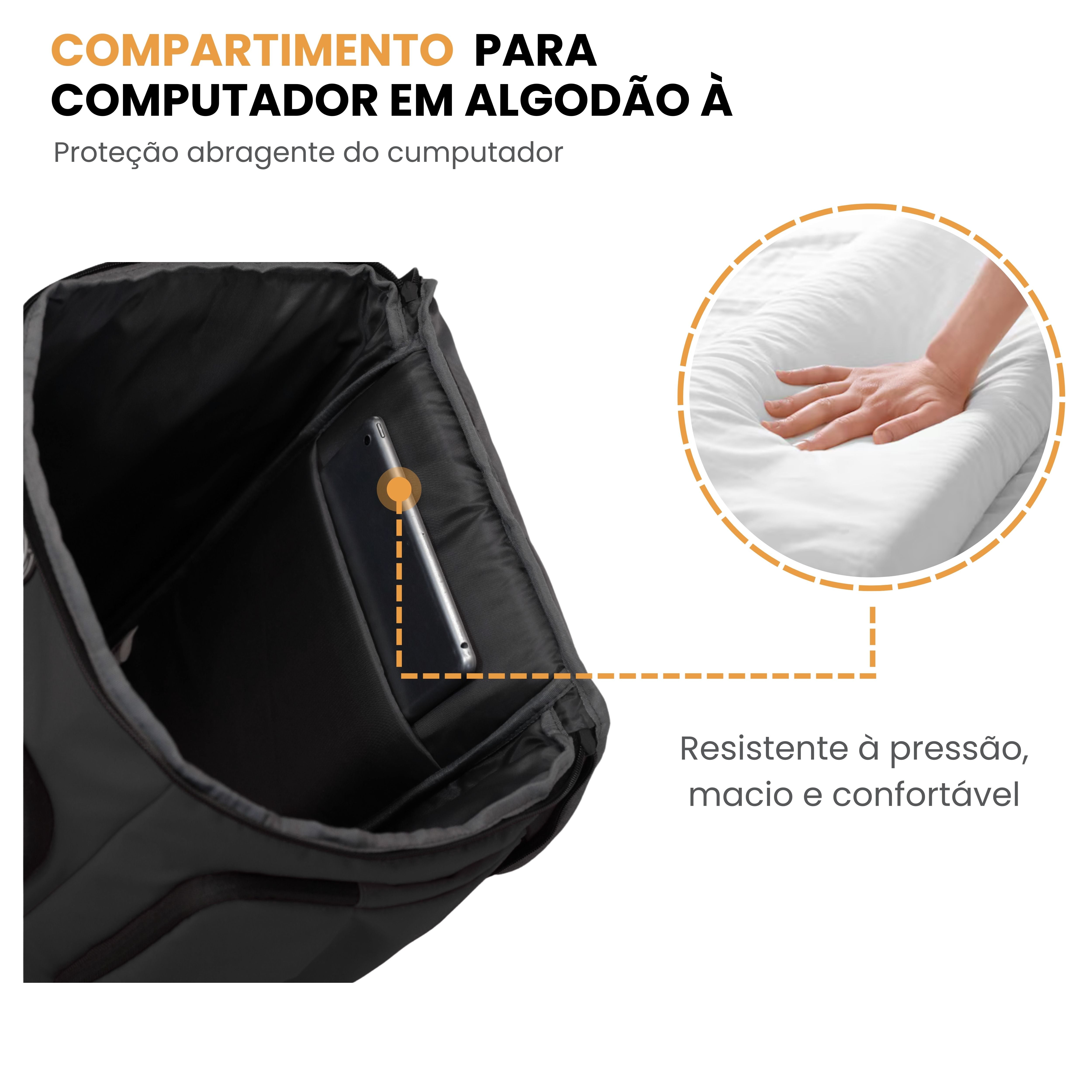 Mochila Camping Notebook Urban Strong Santino Preto SAN270u