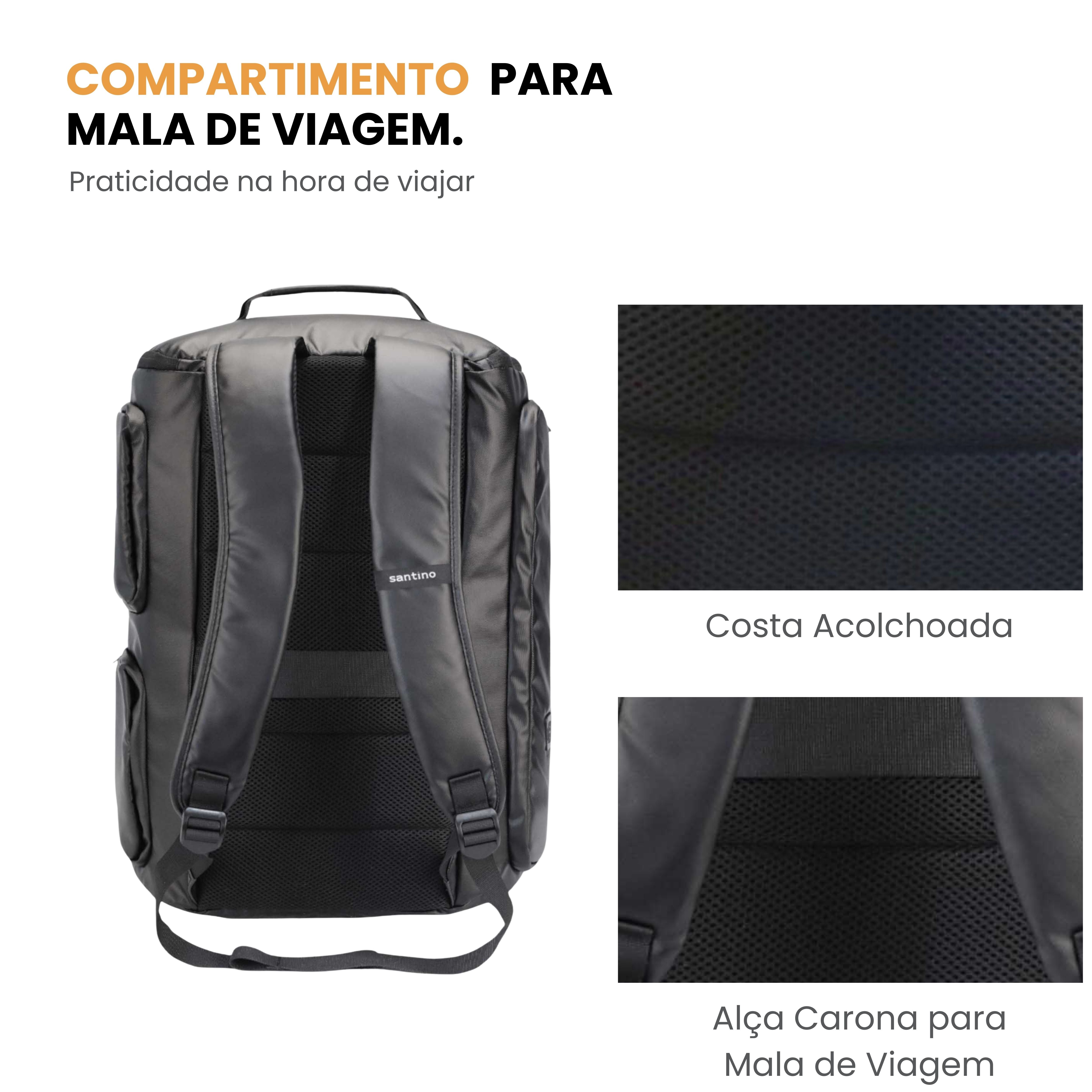 Mochila Camping Notebook Urban Strong Santino Preto SAN270u
