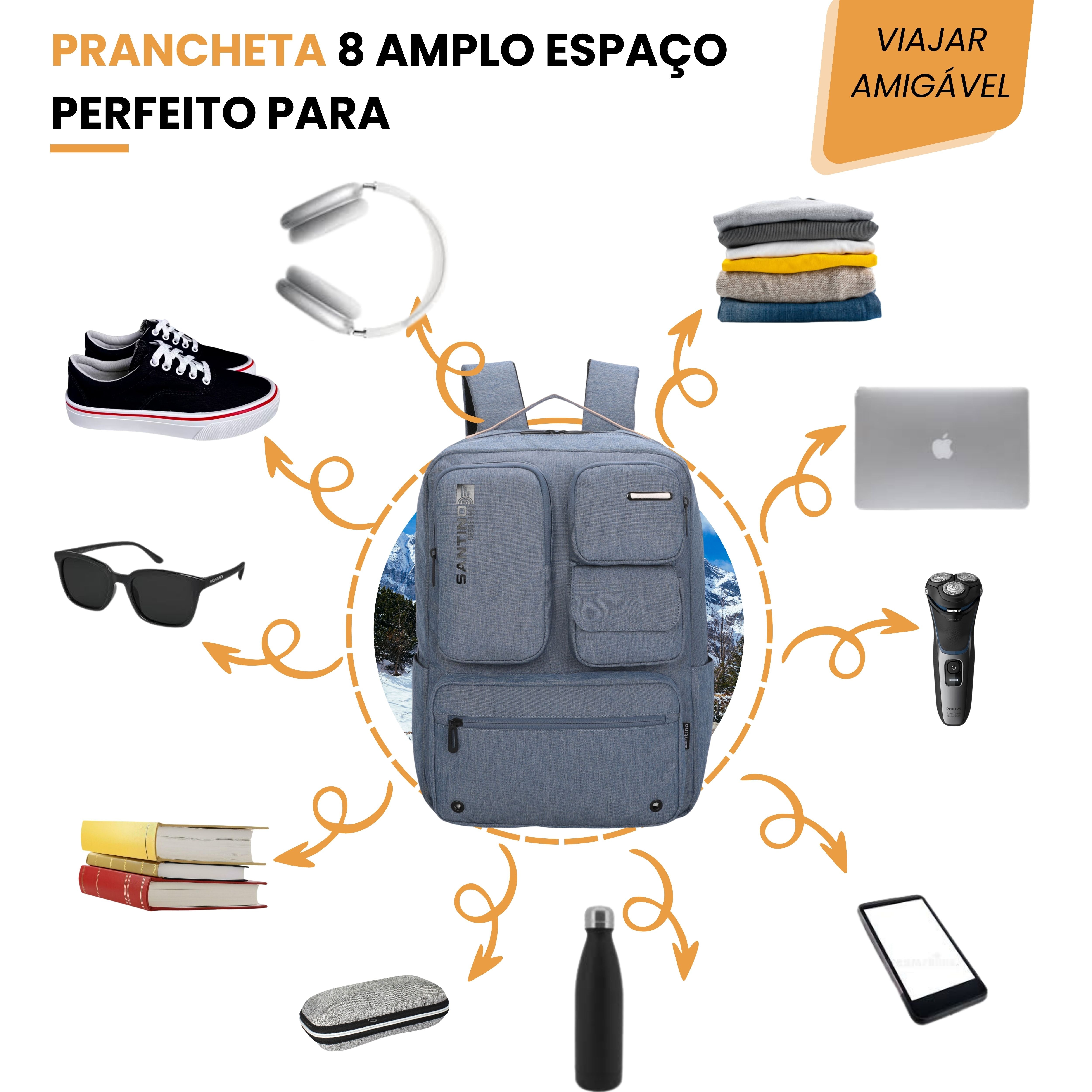 Pop Organizer Notebook Backpack by Santino Polyester Blue