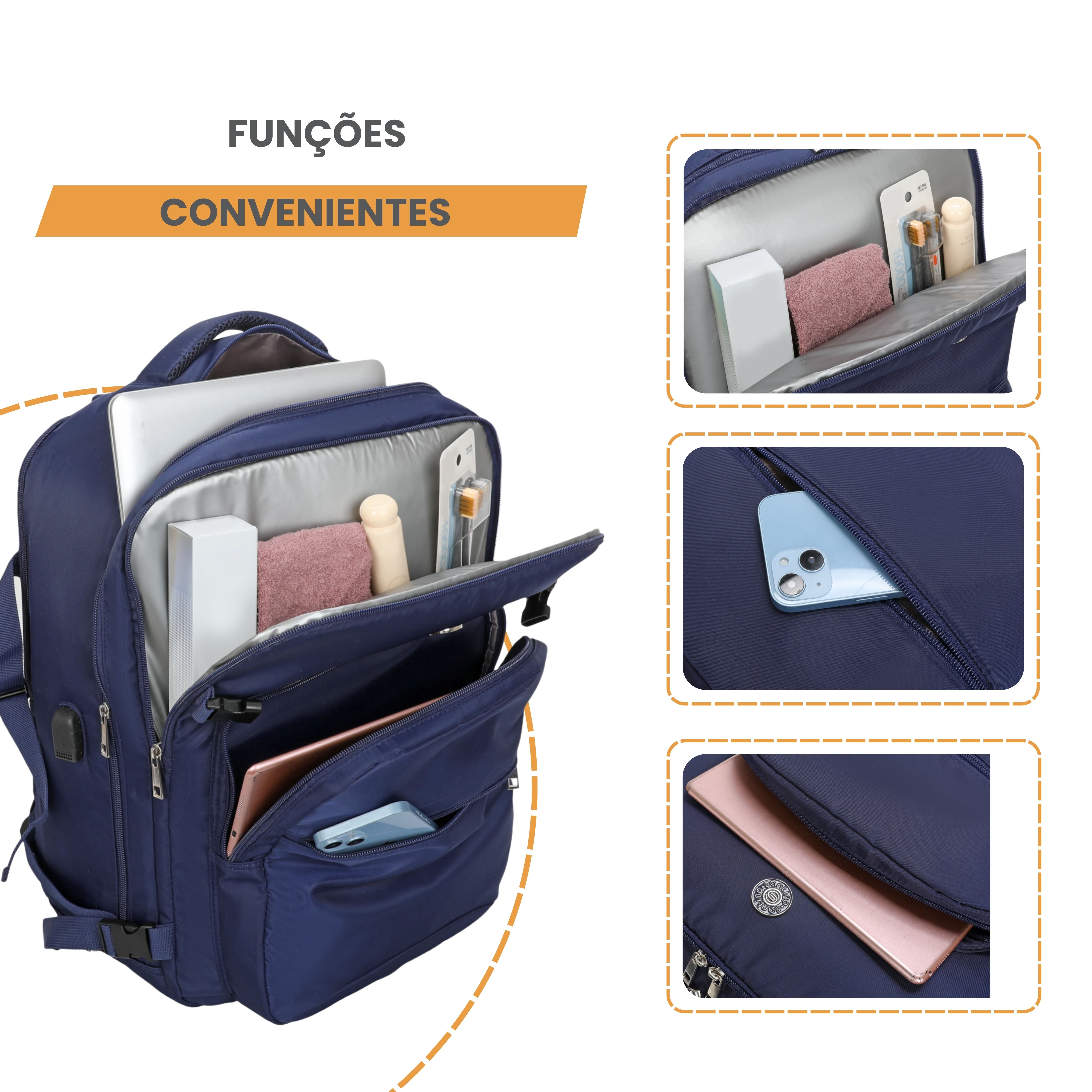 Mochila Notebook Oslo Pol Santino - SAN405U Azul Marinho