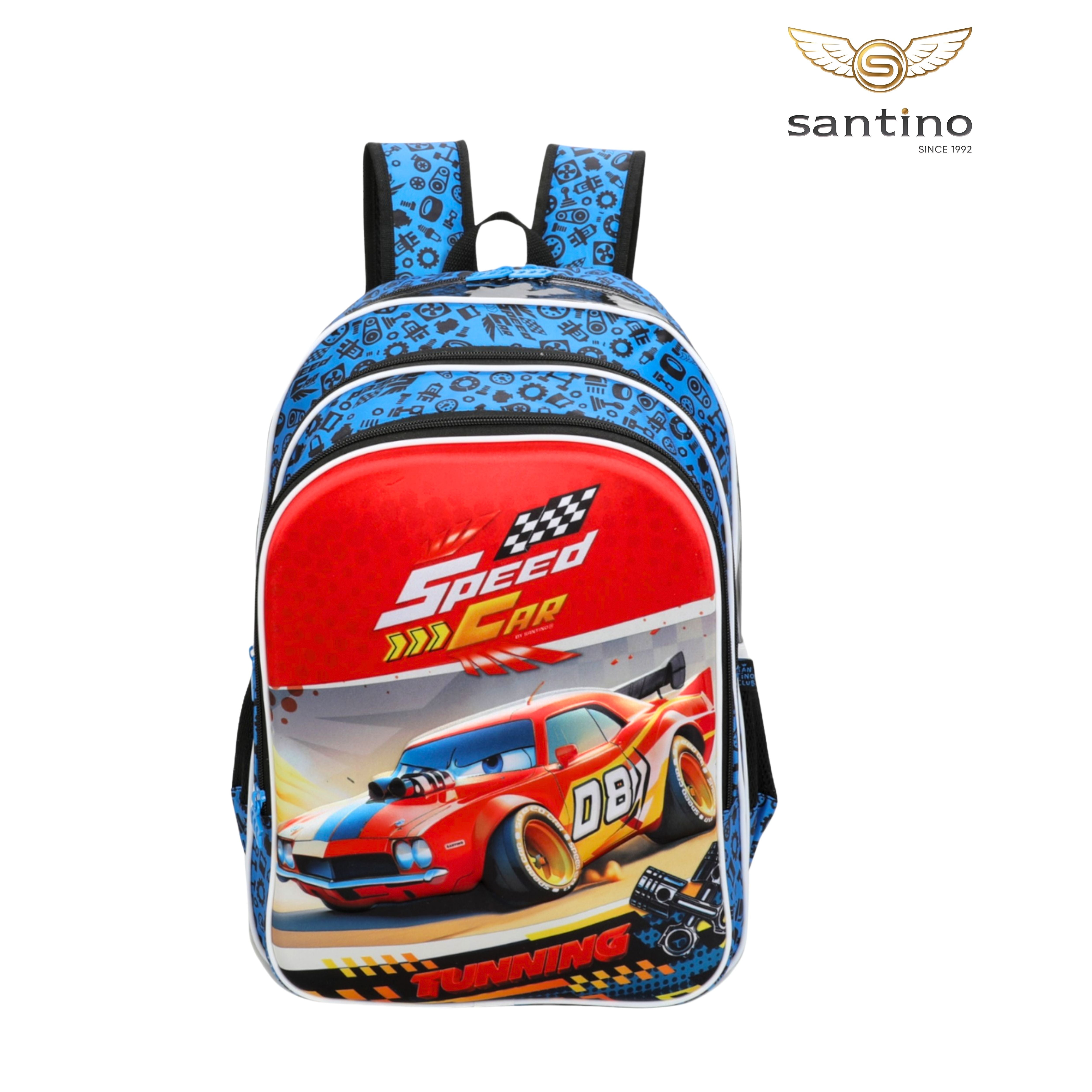 Mochila Infantil Speed Car Champion by Santino - SCM10U - Azul Marinho