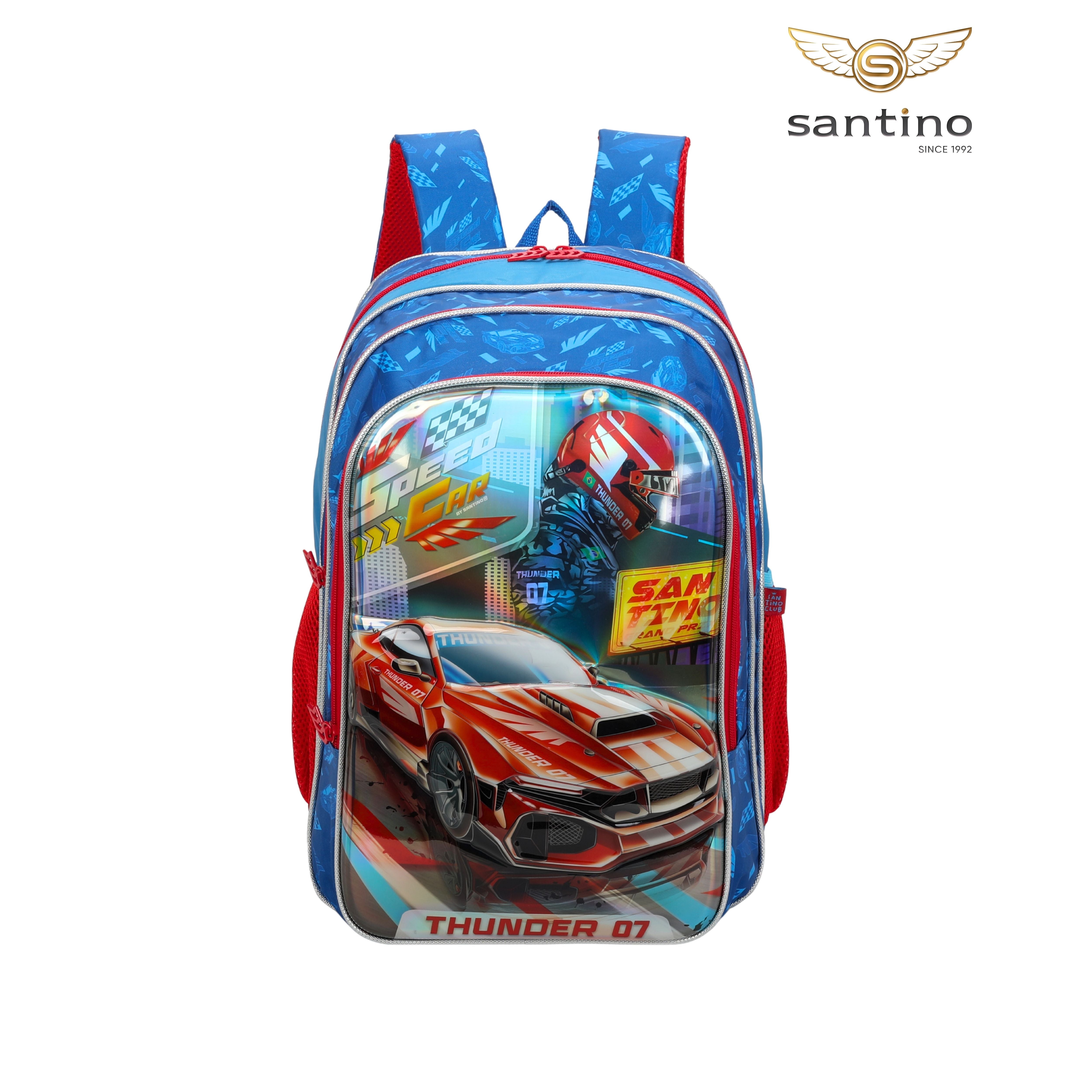 Mochila Infantil Speed Car Tunning Race by Santino - SCM11U - Azul Marinho