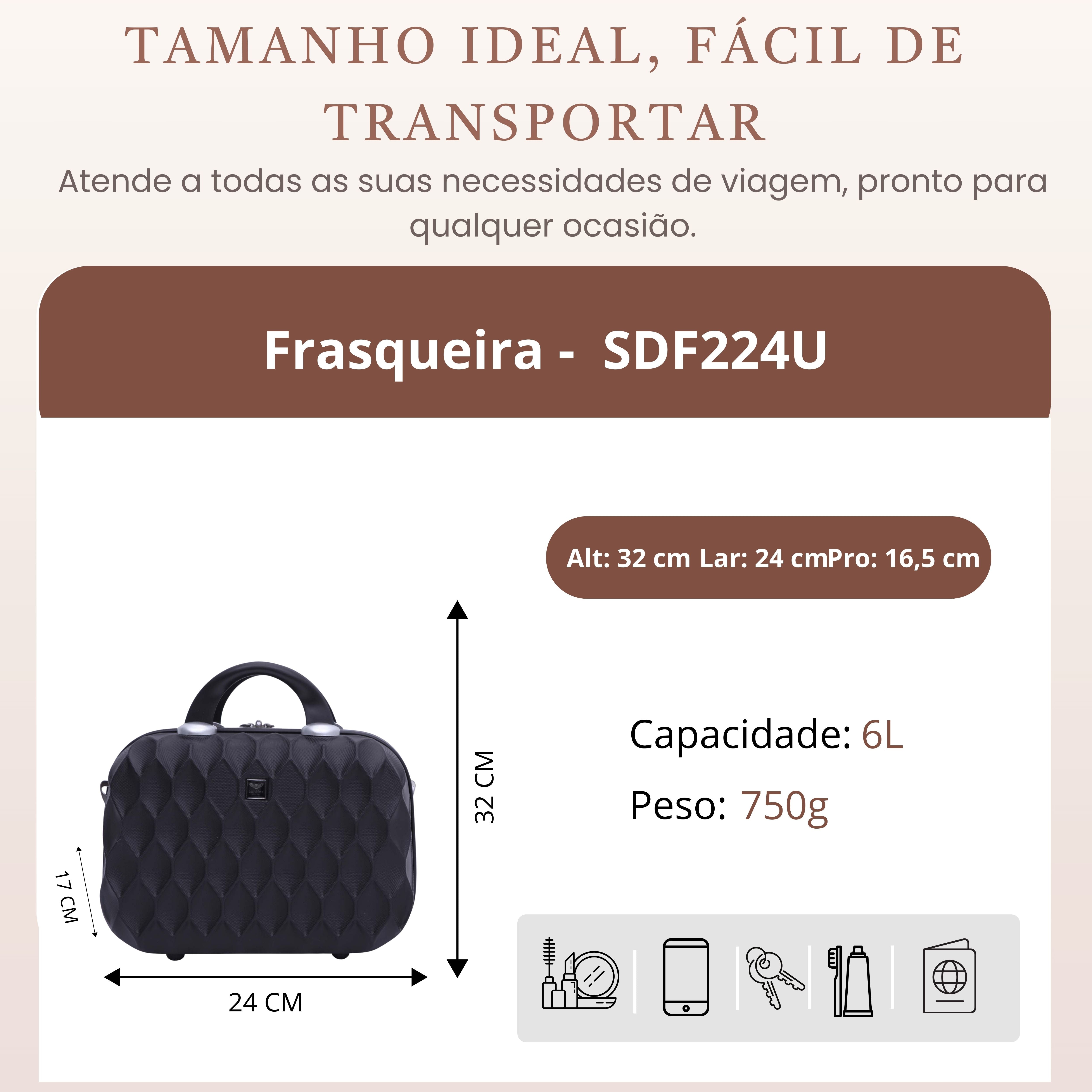 Frasqueira Marselha Rígida Santino - SDF224U