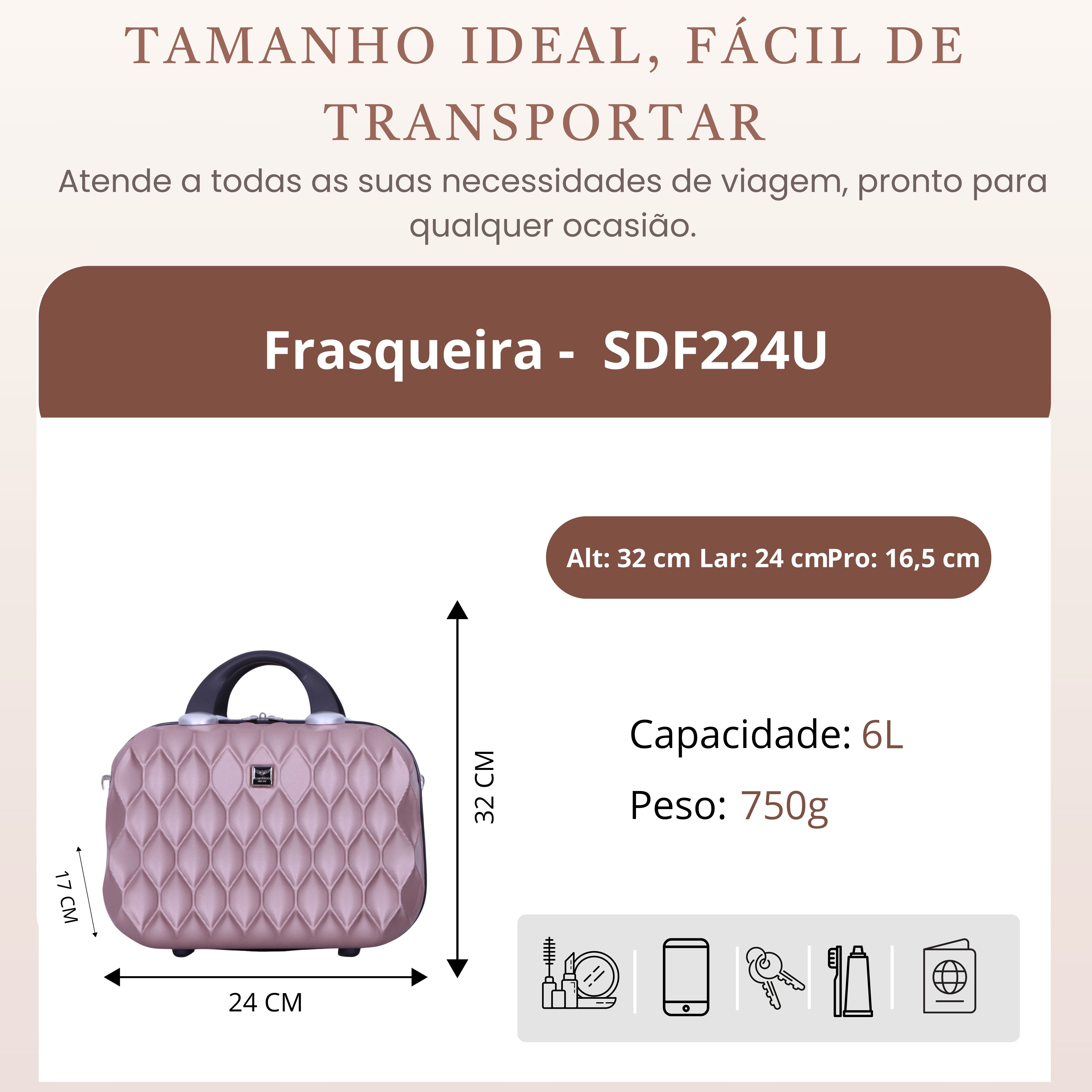 Frasqueira Marselha Rígida Santino - SDF224U