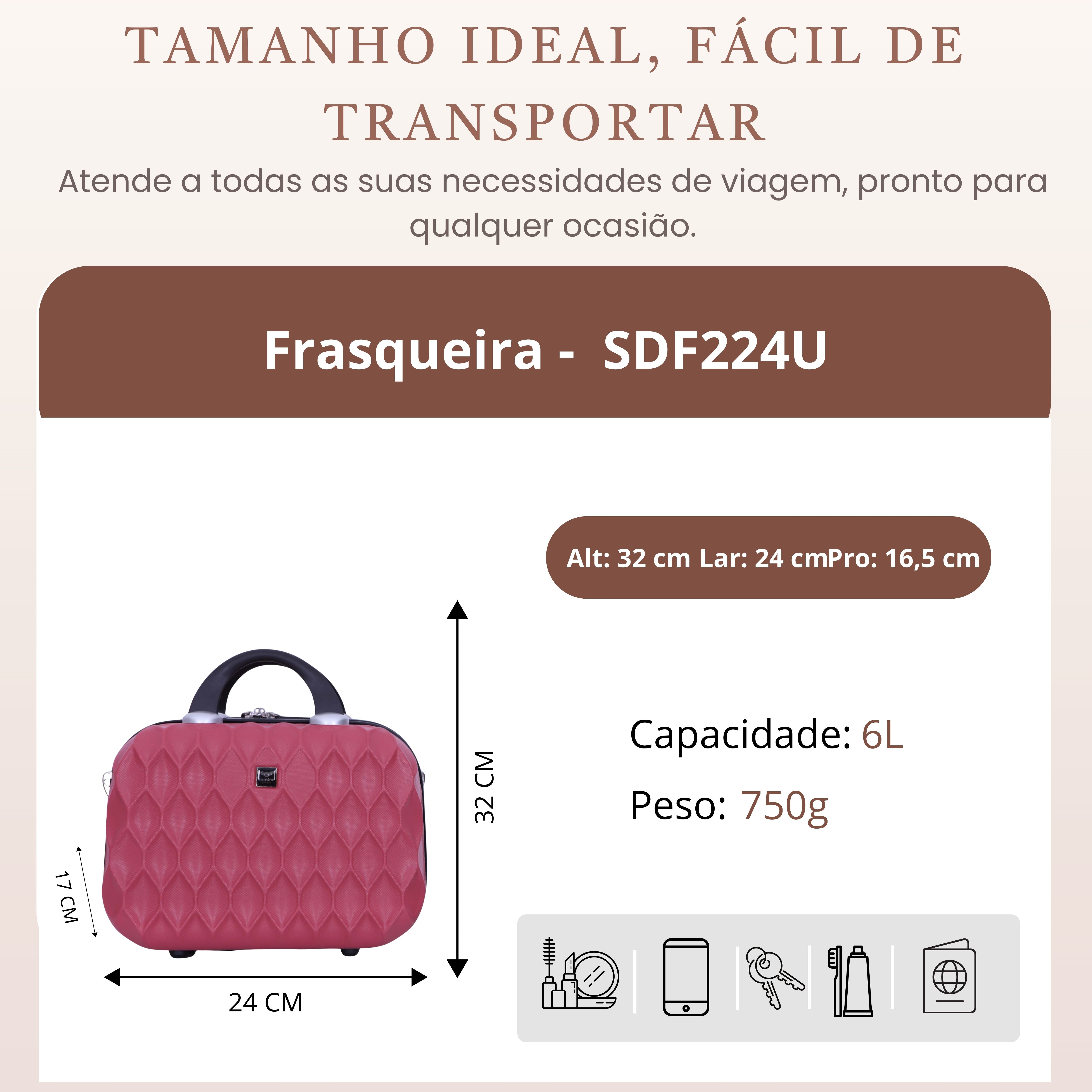 Frasqueira Marselha Rígida Santino - SDF224U