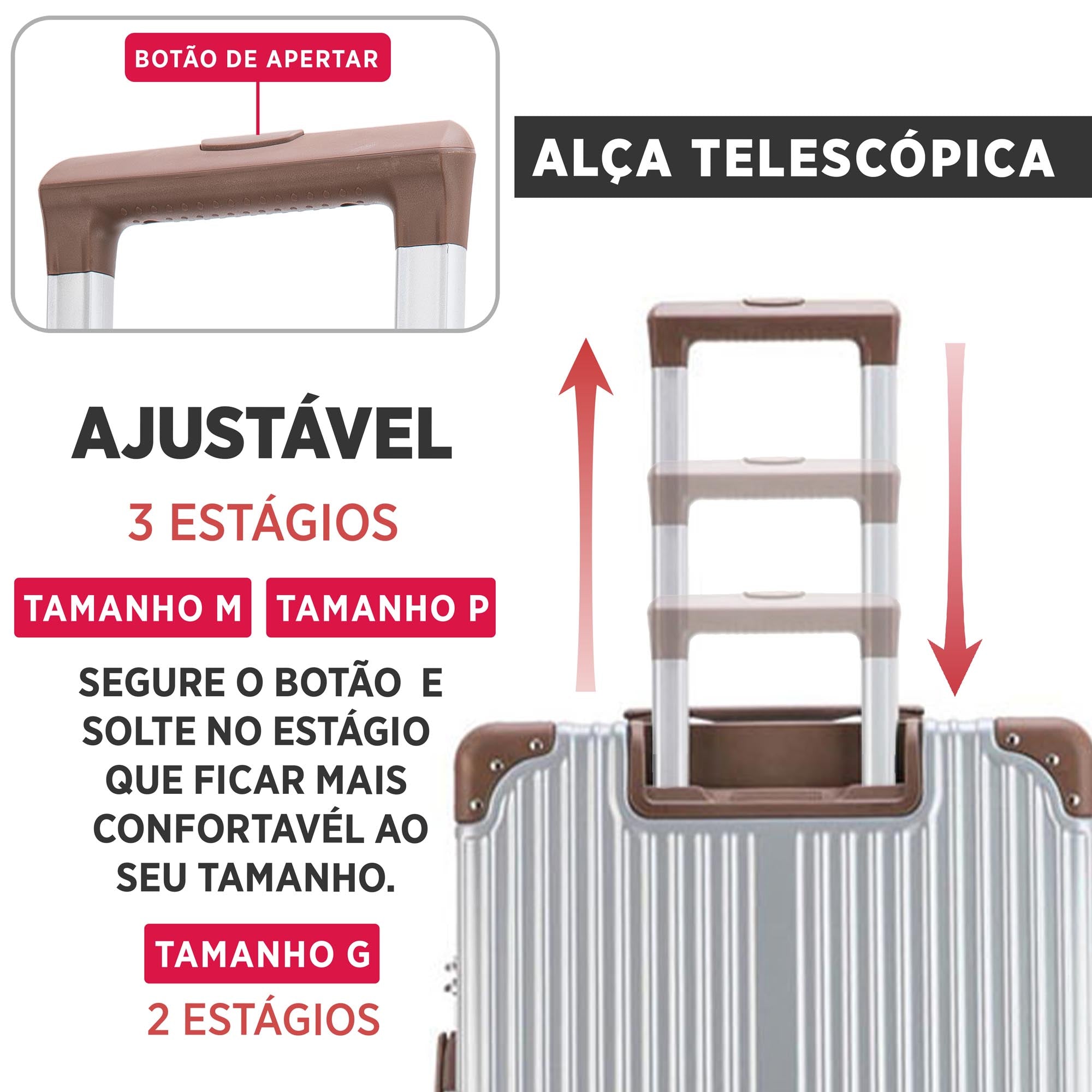 Conjunto de Malas Palazzio 3 Peças 360° Santino PLV191J