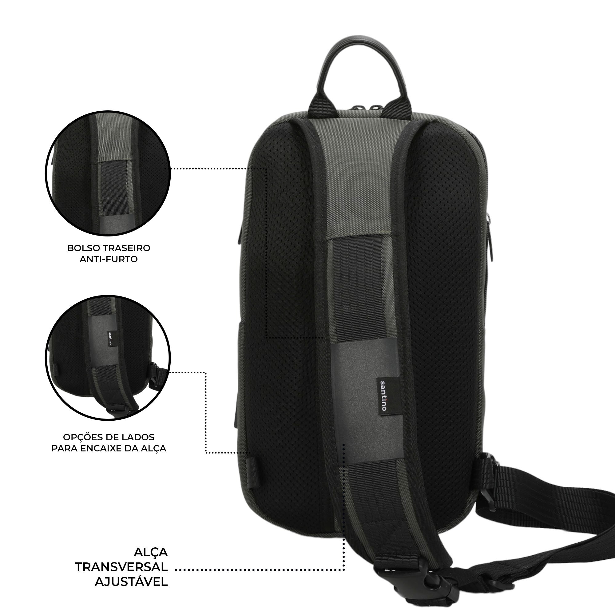 Quinn by Santino Oxford Crossbody Backpack Green M SAN275U