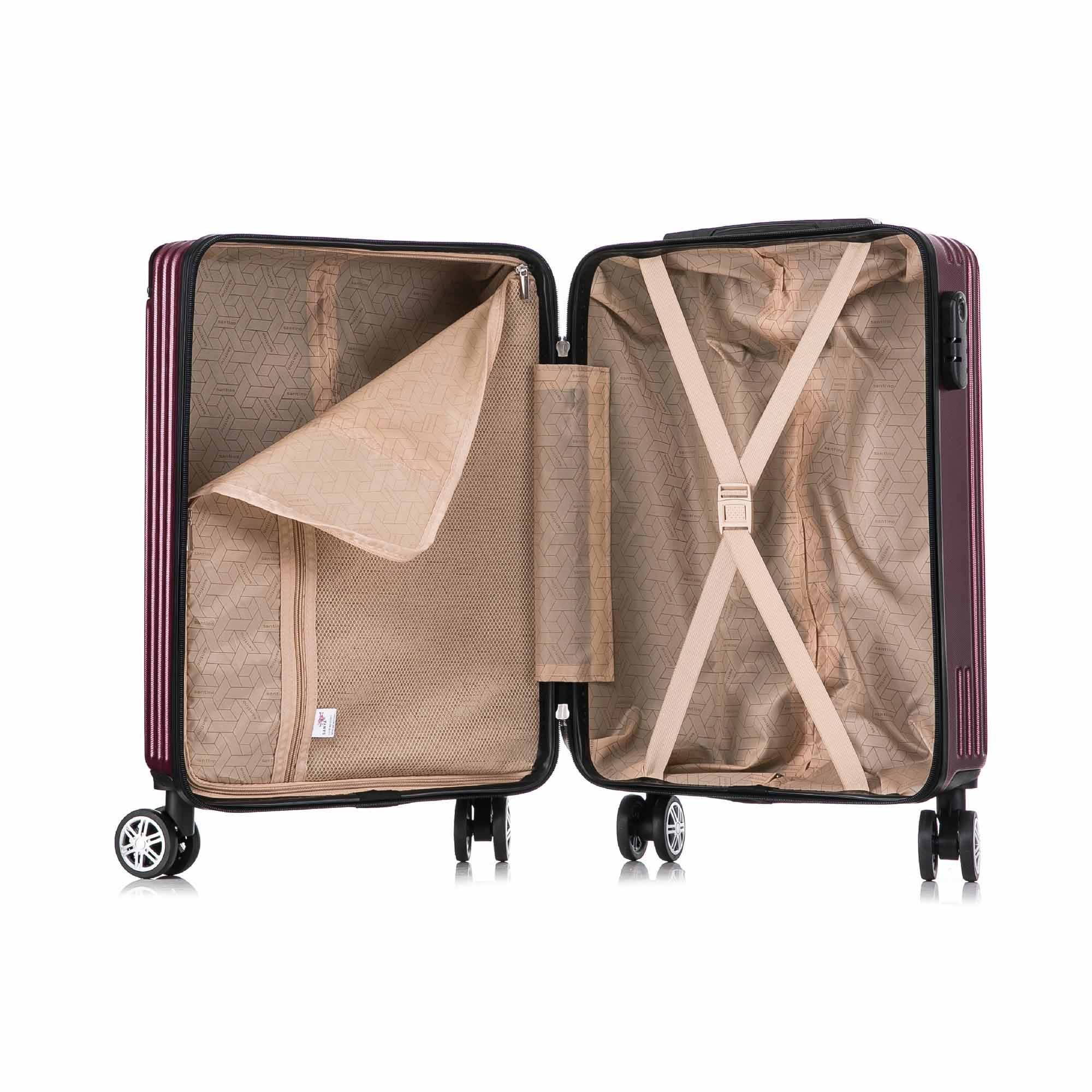 Santino AMZV204P Dublin Rigid Carry-On Suitcase with 4 Double Wheels