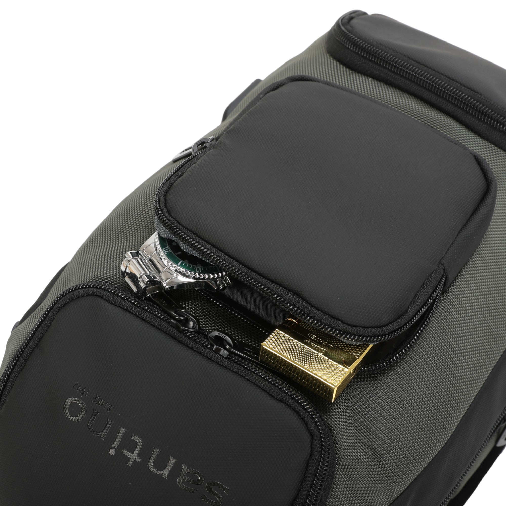 Quinn by Santino Oxford Crossbody Backpack Green M SAN275U