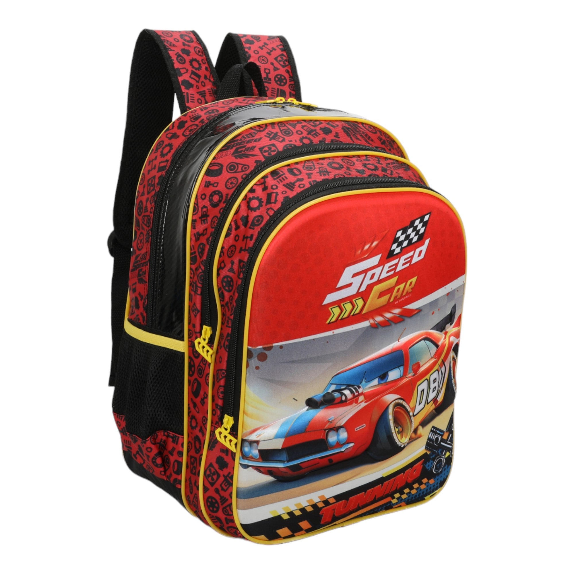 Mochila Infantil Speed Car Champion by Santino Poliéster SCM10U Vermelho