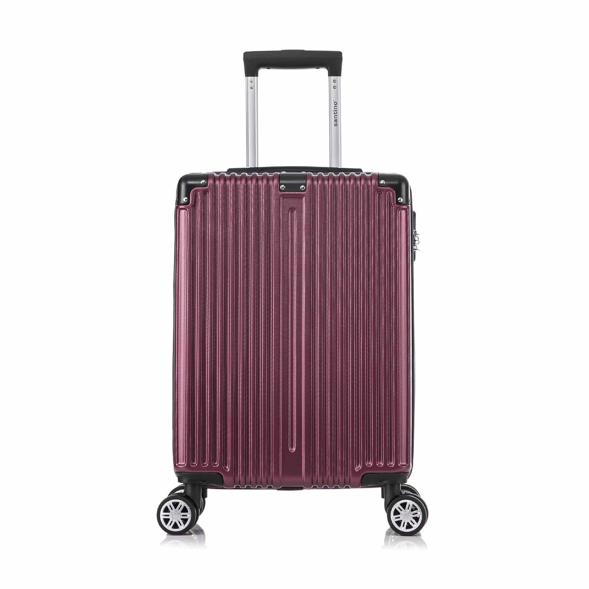 Santino AMZV204P Dublin Rigid Carry-On Suitcase with 4 Double Wheels