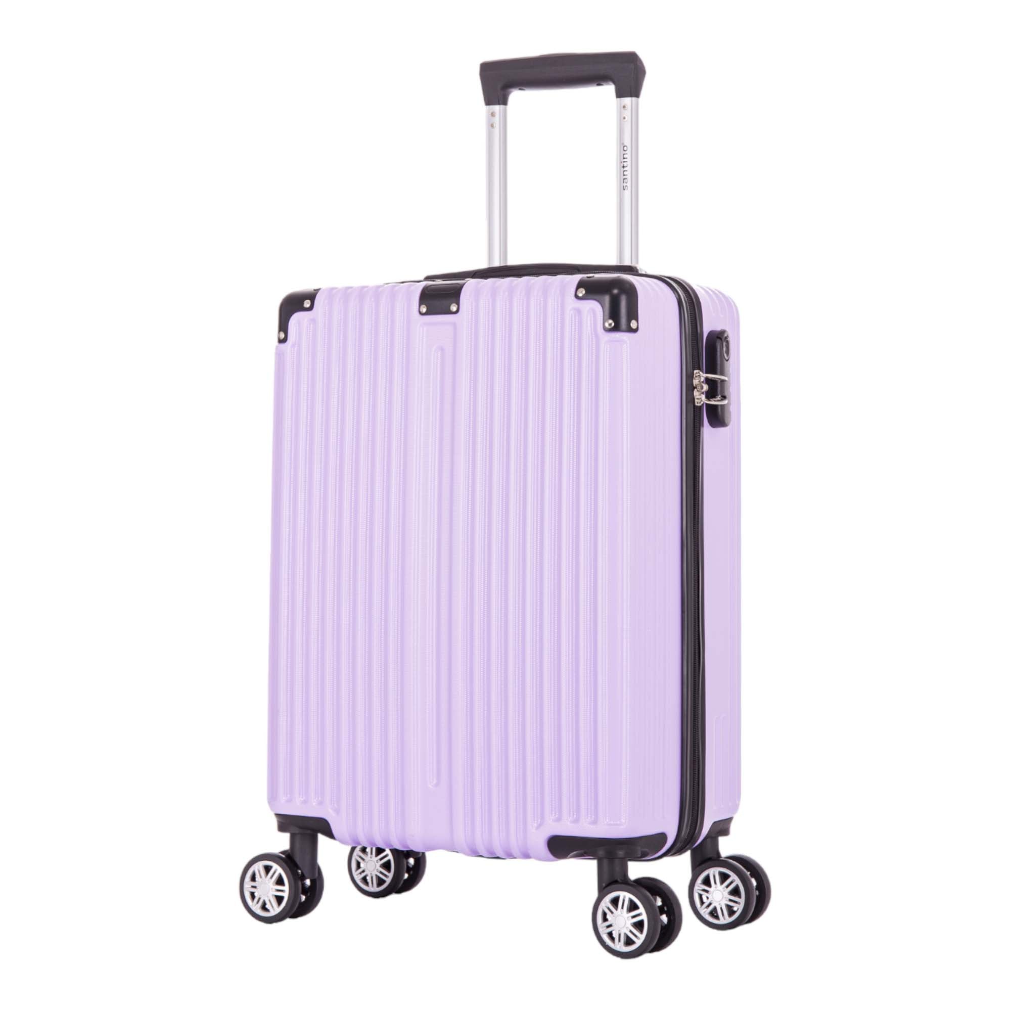 Santino AMZV204P Dublin Rigid Carry-On Suitcase with 4 Double Wheels