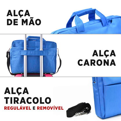 Pasta Notebook Conservative Poliéster Santino - BGP1913U Cor: Azul Turquesa